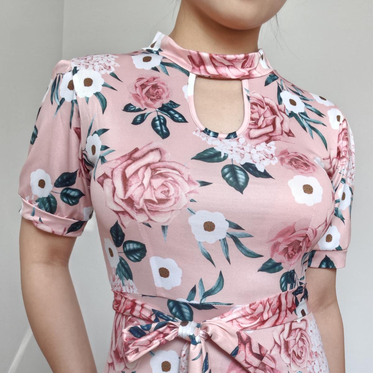 VESTIDO MUJER RINODERINA VT1022 ELEGANTES ELÁSTICO TEJIDO REGALO - 4