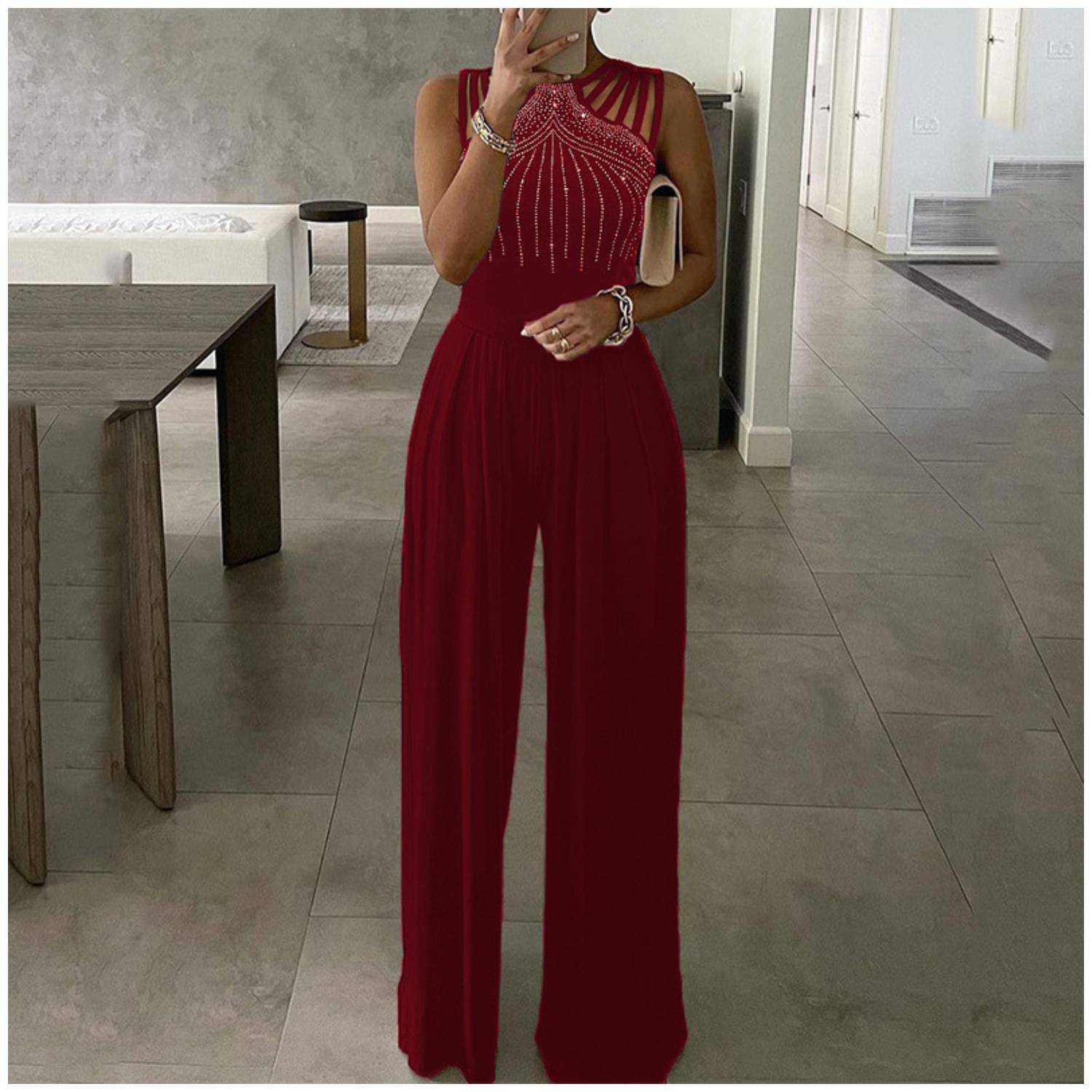 ENTERIZO MUJER RINODERINA ET109 FORMAL MODA TEJIDO ELÁSTICO REGALO - 1