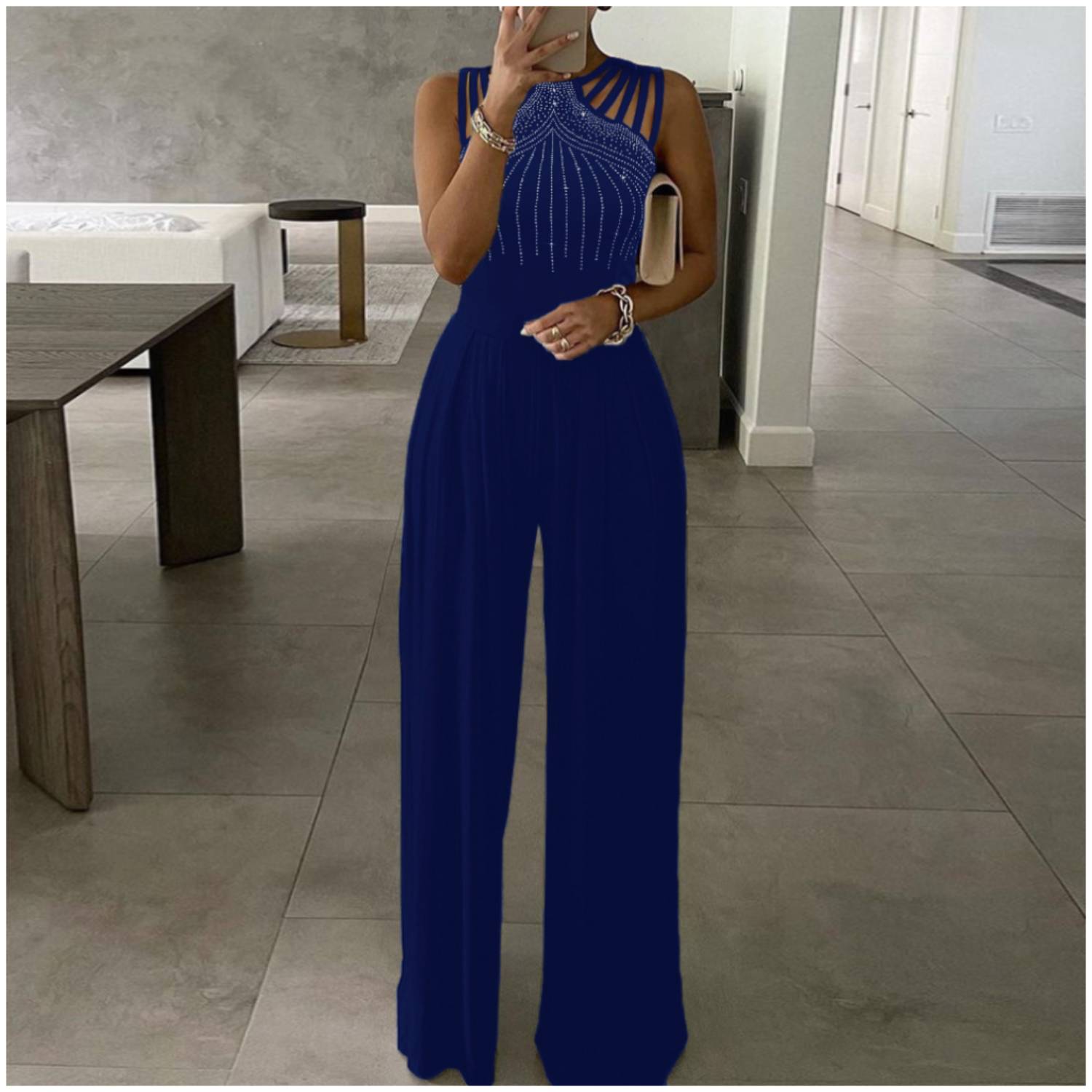 ENTERIZO MUJER RINODERINA ET109 FORMAL MODA TEJIDO ELÁSTICO REGALO - 1