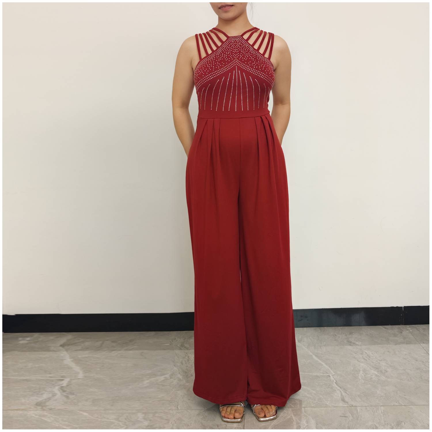 ENTERIZO MUJER RINODERINA ET109 FORMAL MODA TEJIDO ELÁSTICO REGALO - 2