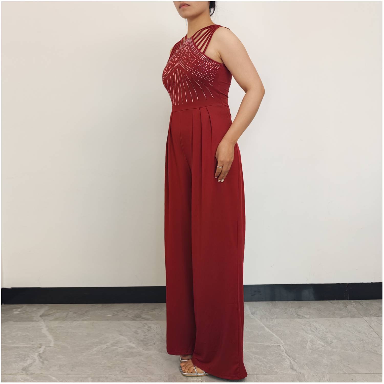 ENTERIZO MUJER RINODERINA ET109 FORMAL MODA TEJIDO ELÁSTICO REGALO - 3