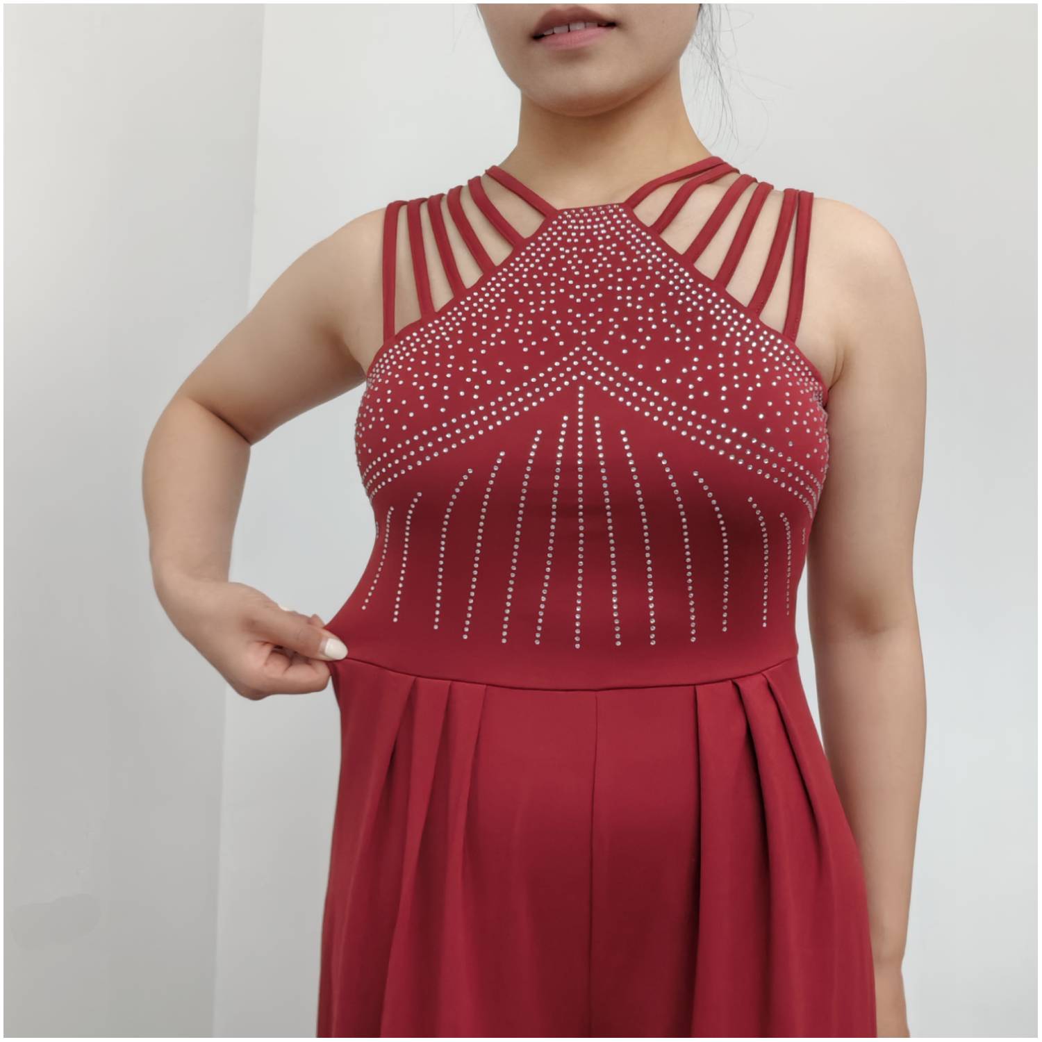 ENTERIZO MUJER RINODERINA ET109 FORMAL MODA TEJIDO ELÁSTICO REGALO - 5