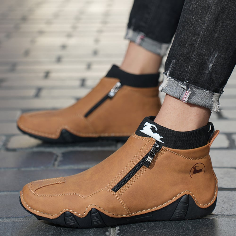 BOTINES CASUALES HOMBRE RINODERINA MICROFIBRA MARRÓN ZC8021 - 4