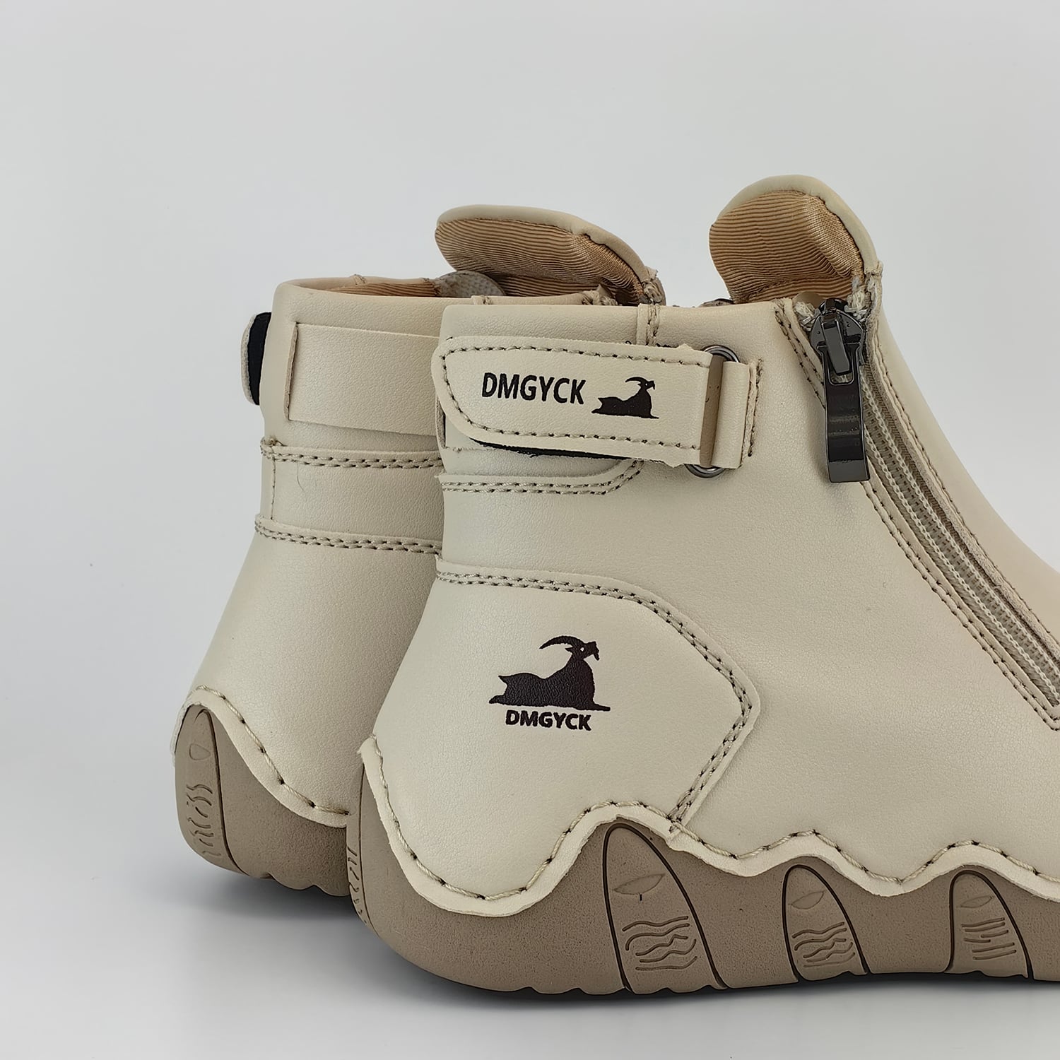 BOTINES CASUALES UNISEX RINODERINA MICROFIBRA BEIGE PAREJAS ZC8125 - 5