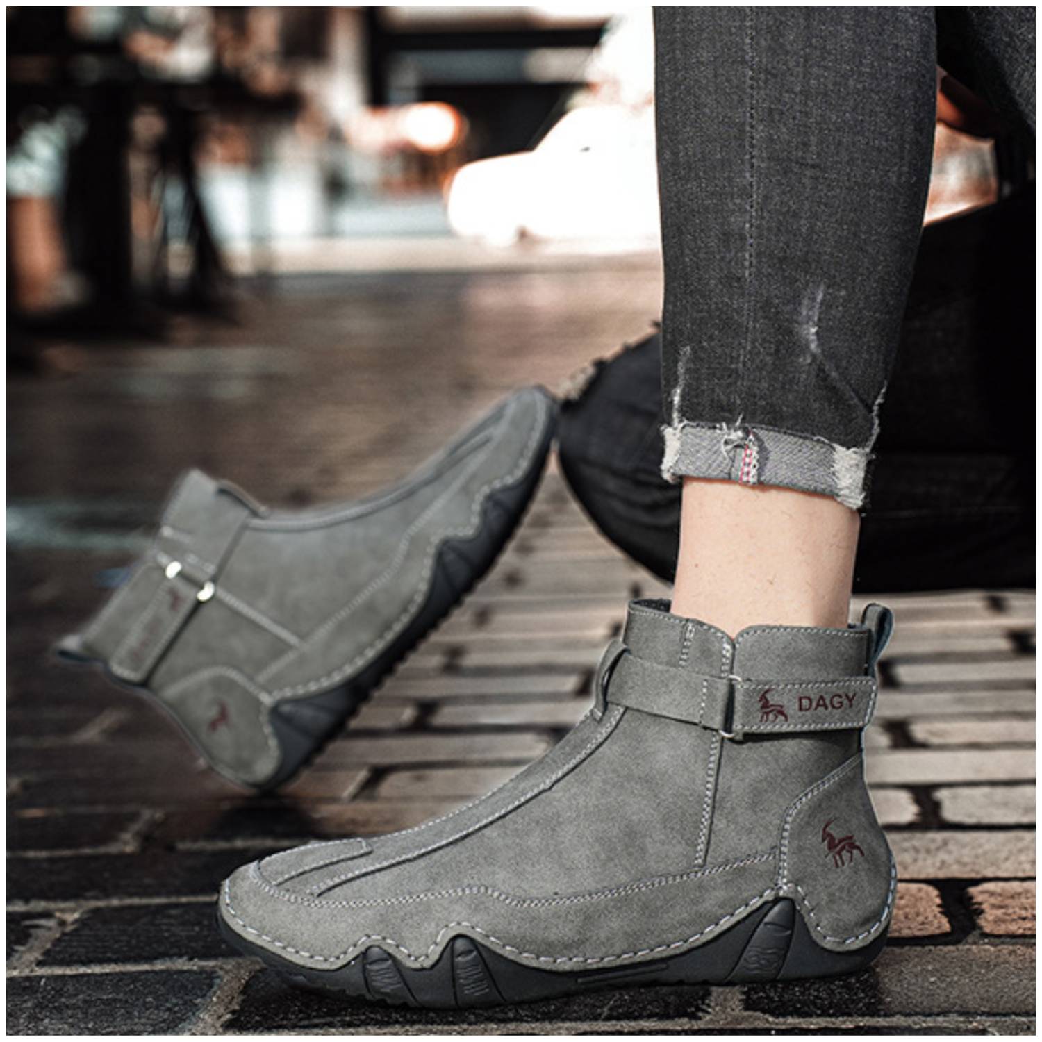 BOTINES CASUALES UNISEX RINODERINA MICROFIBRA GRIS PAREJAS ZC8806 - 2