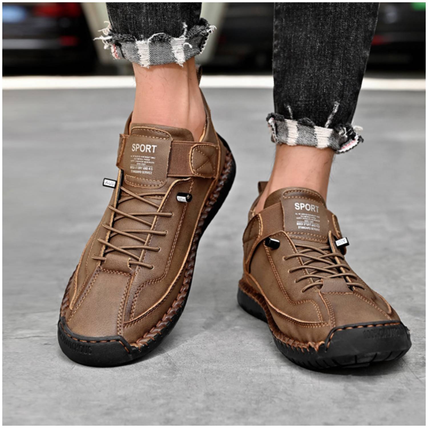 ZAPATOS CASUALES HOMBRE RINODERINA MICROFIBRA MARRÓN ZC9888 - 3