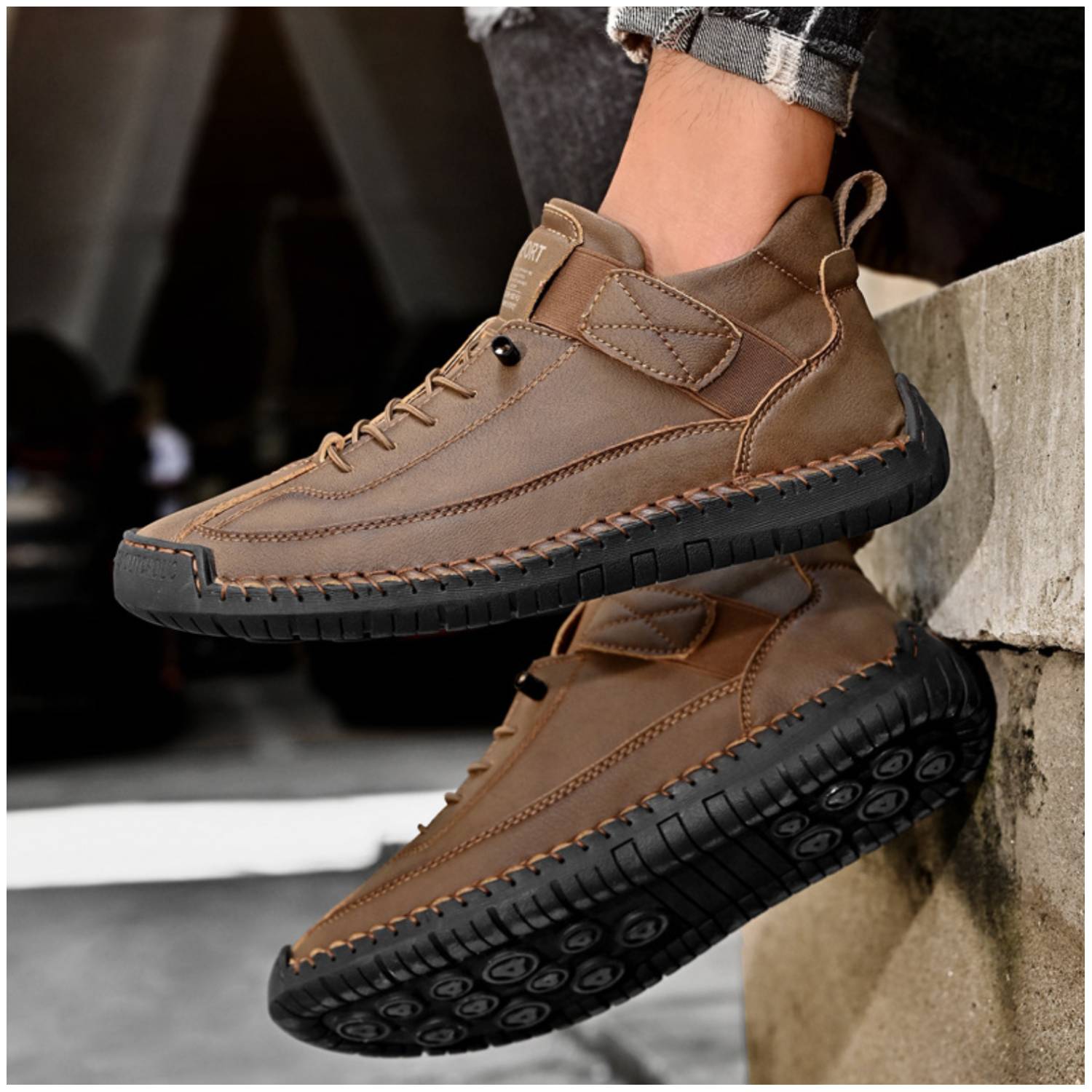 ZAPATOS CASUALES HOMBRE RINODERINA MICROFIBRA MARRÓN ZC9888 - 4