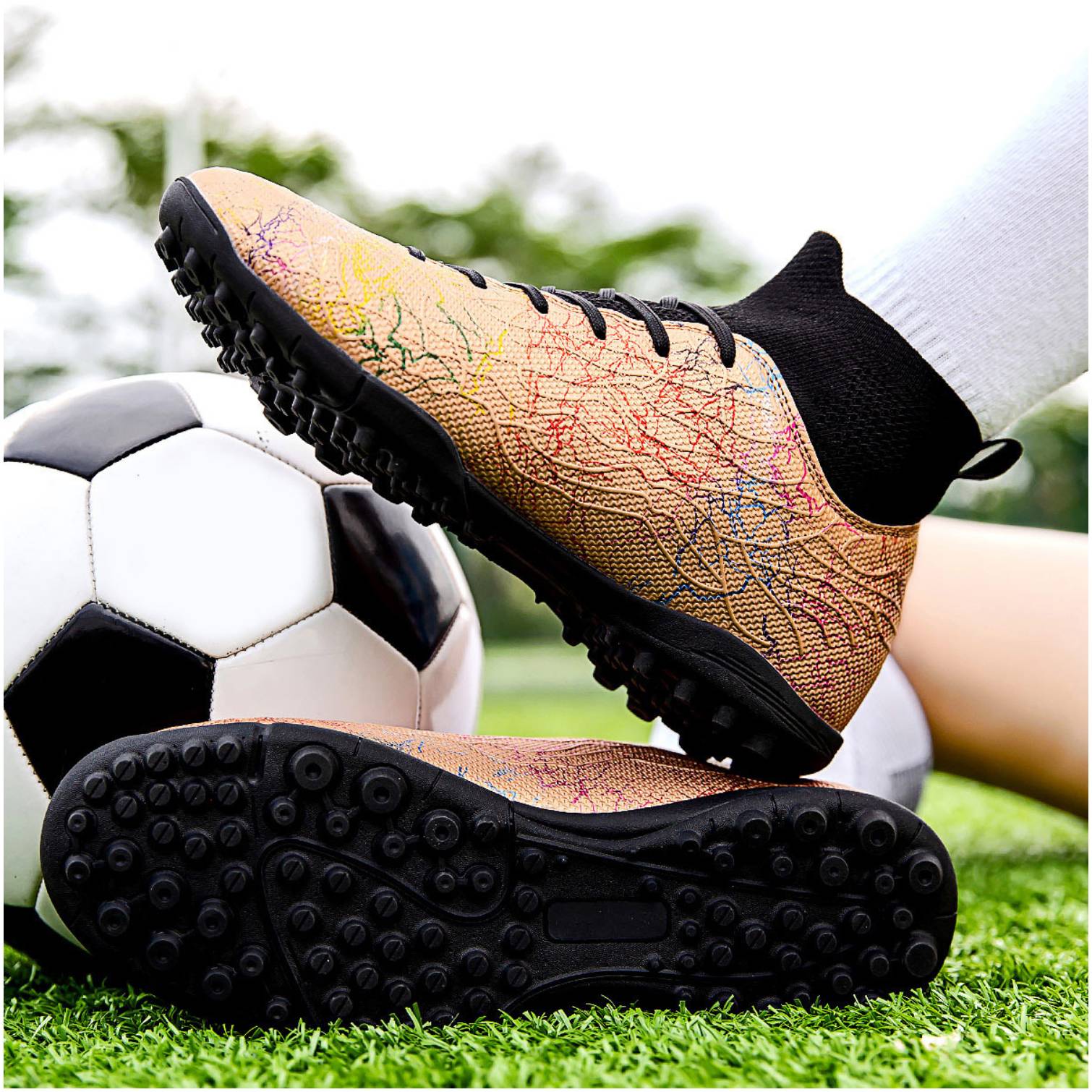 ZAPATILLAS UNISEX CURMOON FÚTBOL AMARILLO ZF1986 ALTA CALIDAD REGALO - 4
