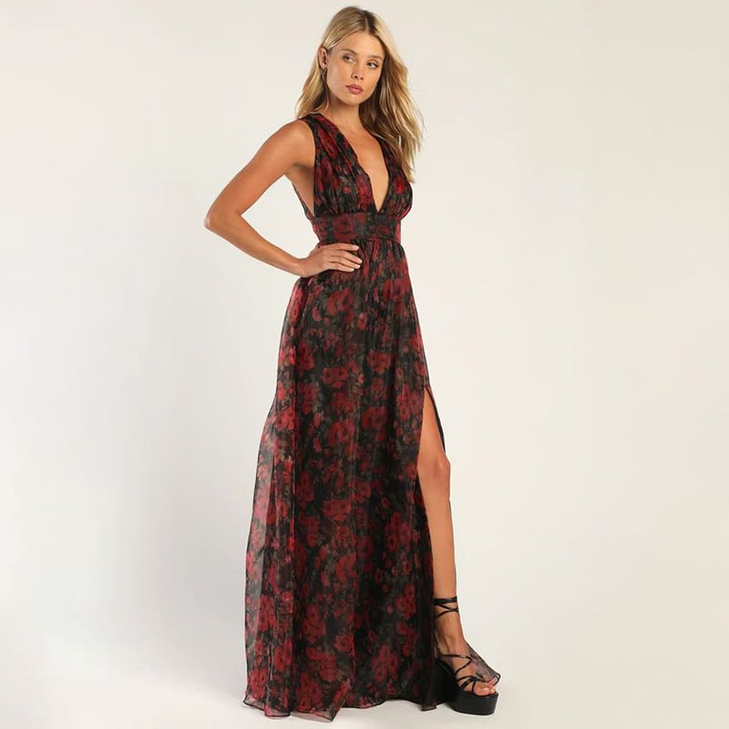 VESTIDO MUJER RINODERINA VT149 ELEGANTE FIESTA CON ABERTURA - 2