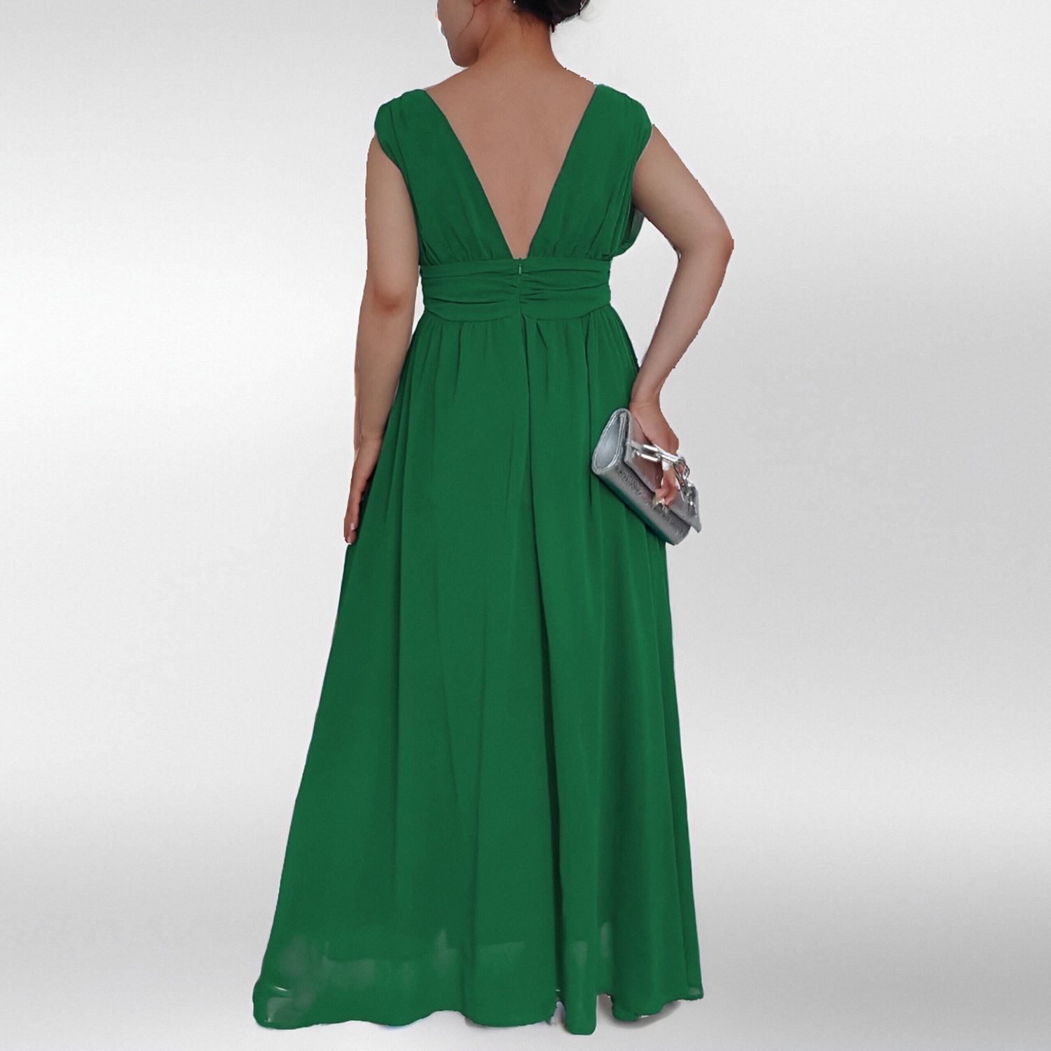 VESTIDO MUJER RINODERINA VT149 ELEGANTE FIESTA CON ABERTURA - 4