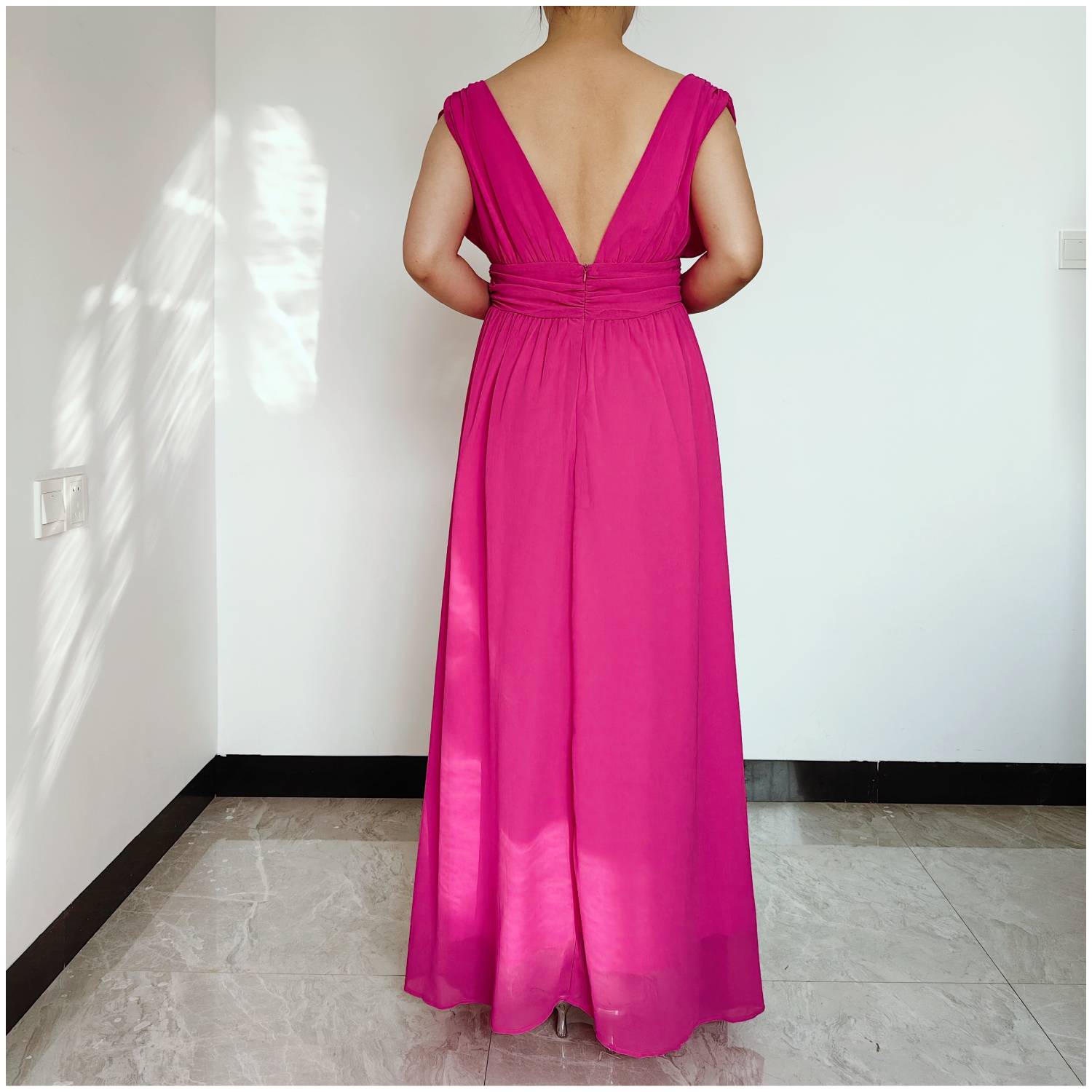 VESTIDO MUJER RINODERINA VT149 ELEGANTE FIESTA CON ABERTURA - 4