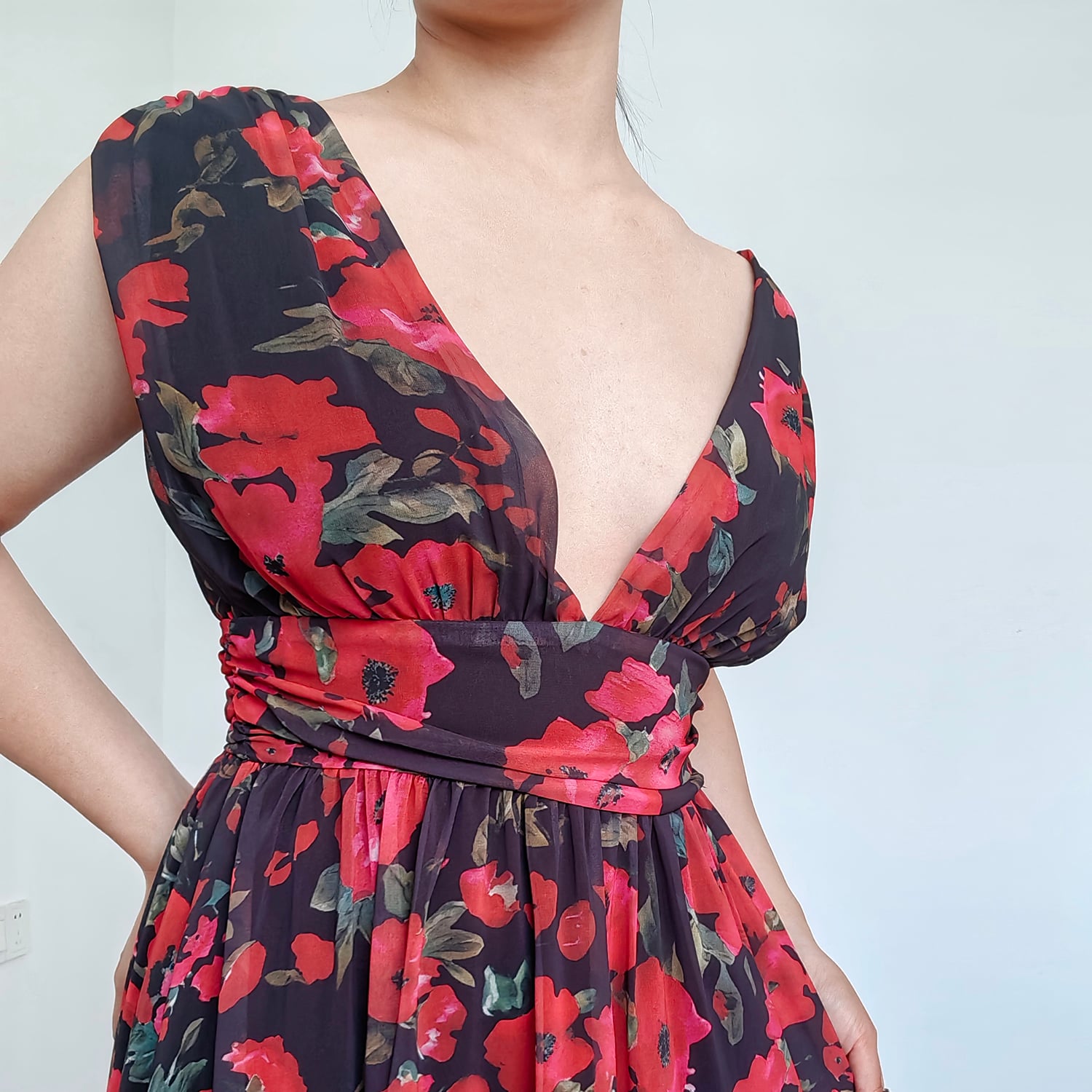 VESTIDO MUJER RINODERINA VT149 ELEGANTE FIESTA CON ABERTURA - 4