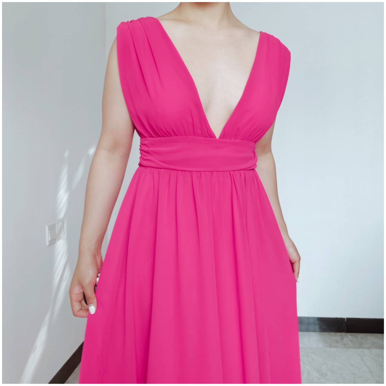 VESTIDO MUJER RINODERINA VT149 ELEGANTE FIESTA CON ABERTURA - 5