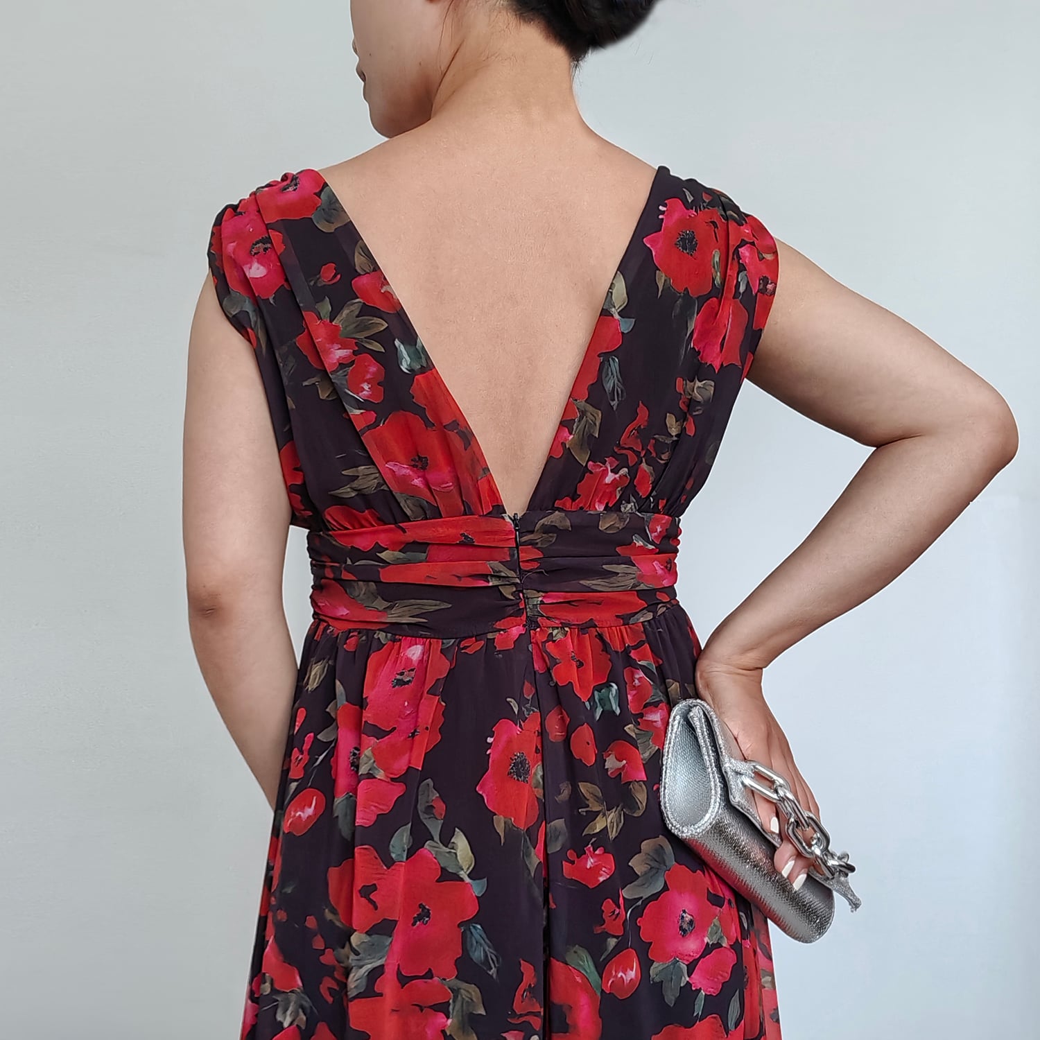 VESTIDO MUJER RINODERINA VT149 ELEGANTE FIESTA CON ABERTURA - 5