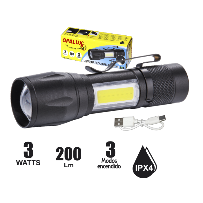 LINTERNA RECARGABLE 3W OPALUX OP-1309 - 1