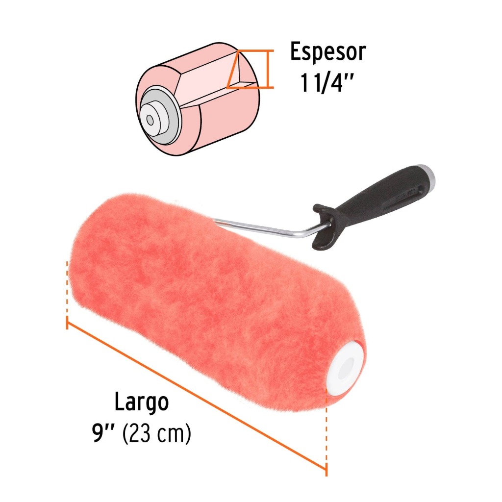 RODILLO PARA PINTAR 9' X 1-1/4' PARA SUPERFICIES EXTRA RUGOSAS TRUPER 13879 - 3