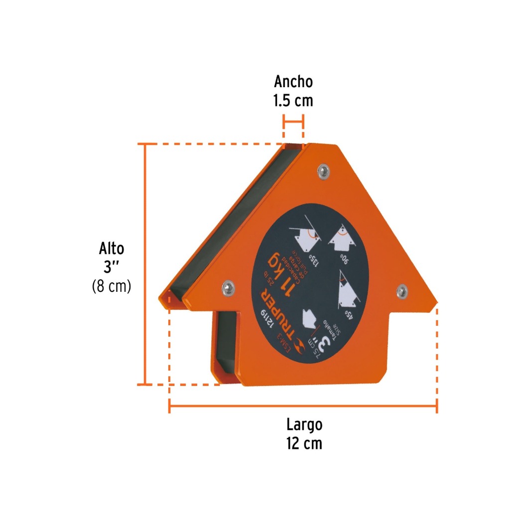 ESCUADRA MAGNÉTICA PARA SOLDAR DE 3', CARGA 11 KG, TRUPER 12119 - 2