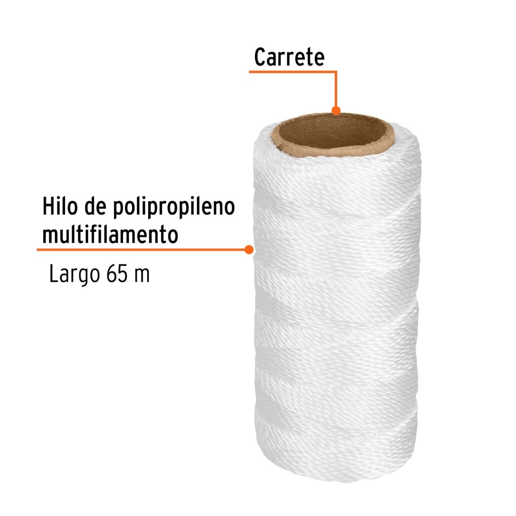 CARRETE CON 65 M DE HILO PARA ALBAÑIL BLANCO TRUPER 12988 - 2