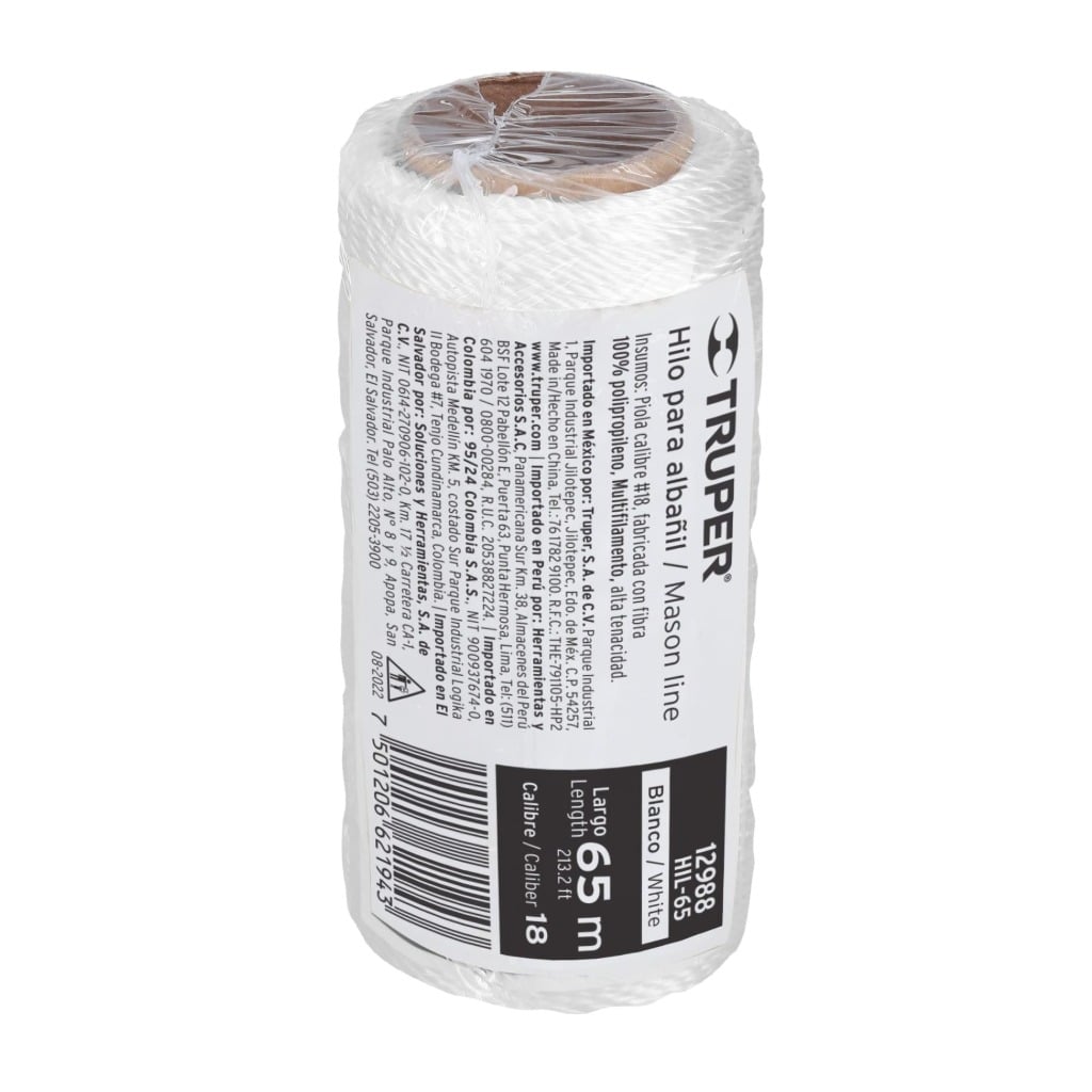 CARRETE CON 65 M DE HILO PARA ALBAÑIL BLANCO TRUPER 12988 - 4