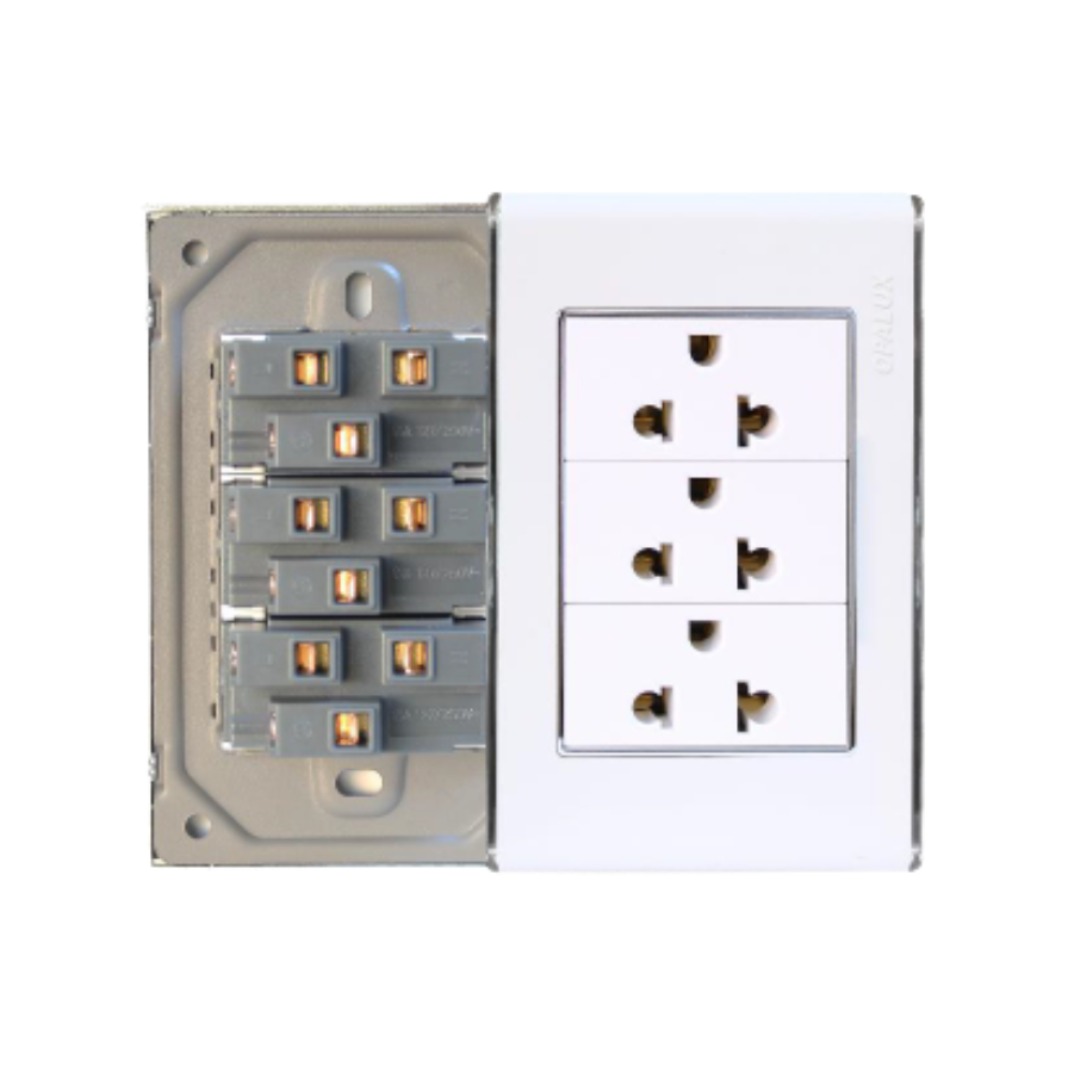 TOMACORRIENTE TRIPLE UNIVERSAL CON TOMA TIERRA OPALUX OP-S486 - 1