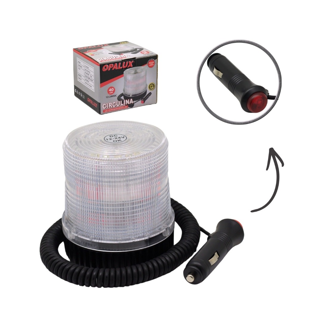 CIRCULINA LED ROJA 12V/24V CON BASE IMANTADA 40 LEDS OPALUX OP-W2T-RD - 3