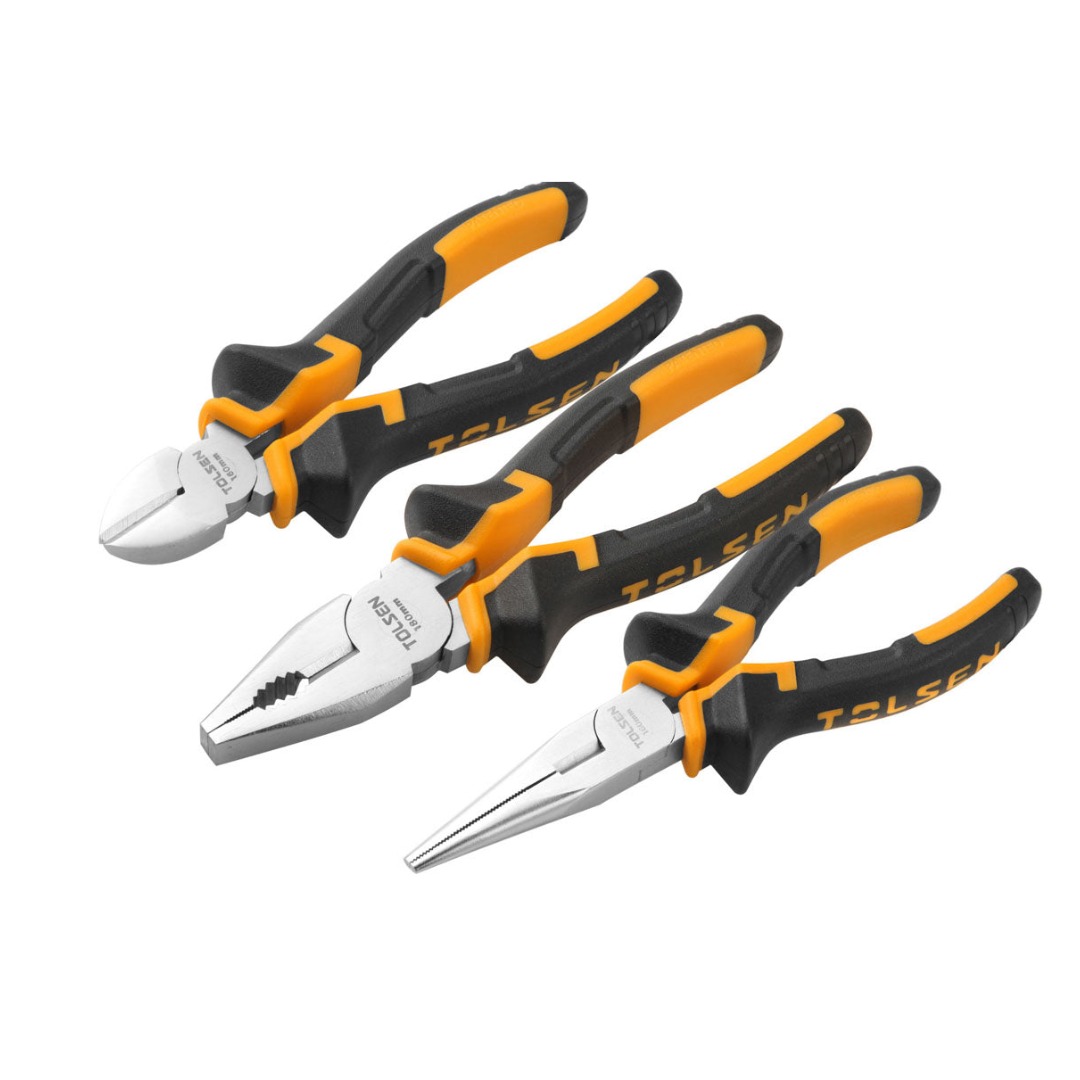 JUEGO DE 3 ALICATES PARA ELECTRICISTA TOLSEN 10400 - 1