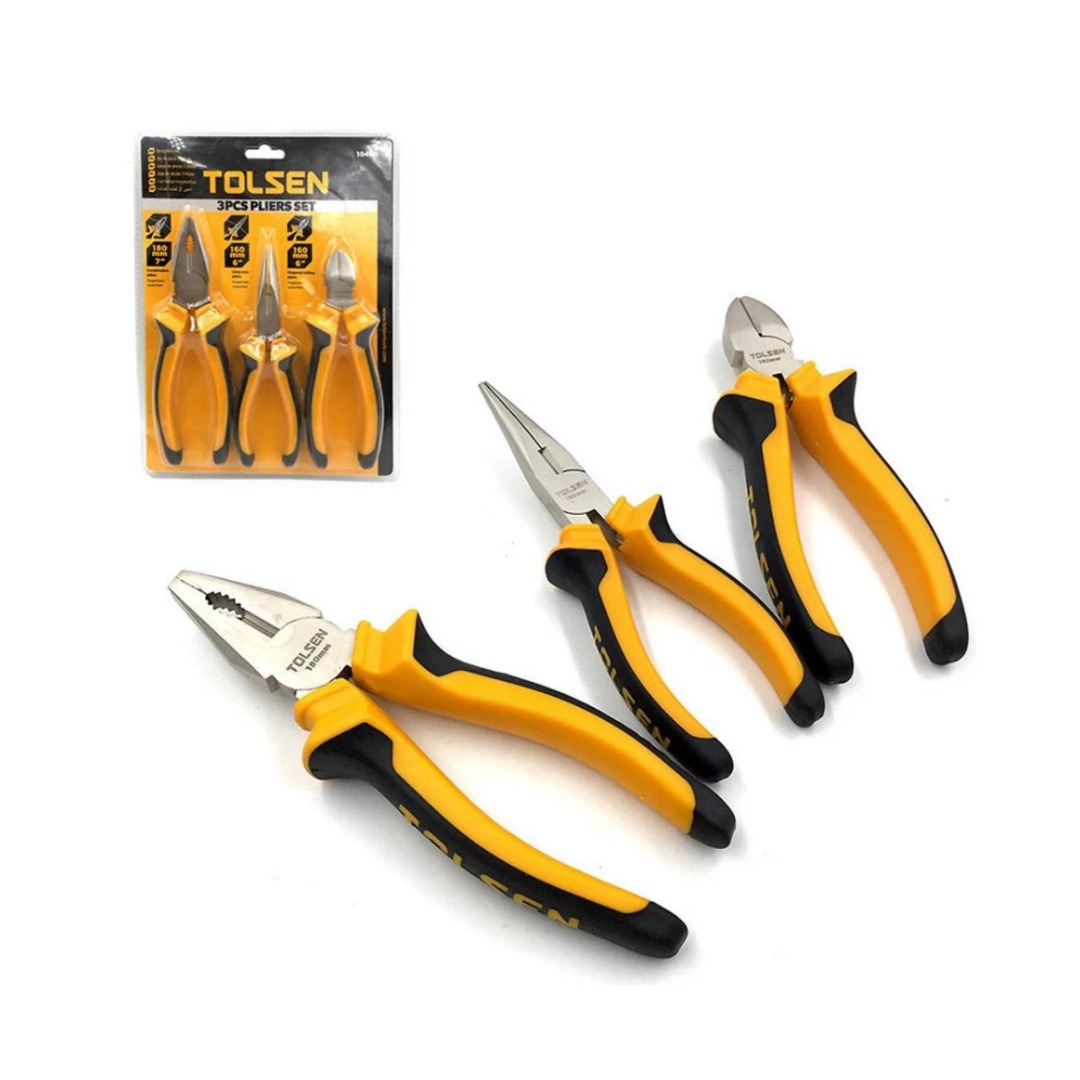 JUEGO DE 3 ALICATES PARA ELECTRICISTA TOLSEN 10400 - 2