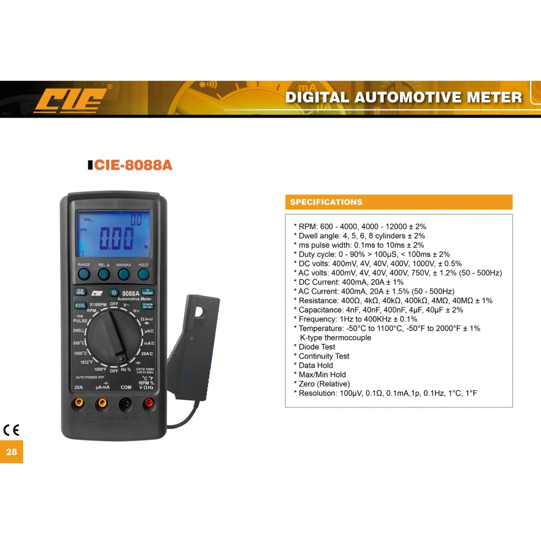 MULTÍMETRO DIGITAL AUTOMOTRIZ CIE CIE-8088A - 2