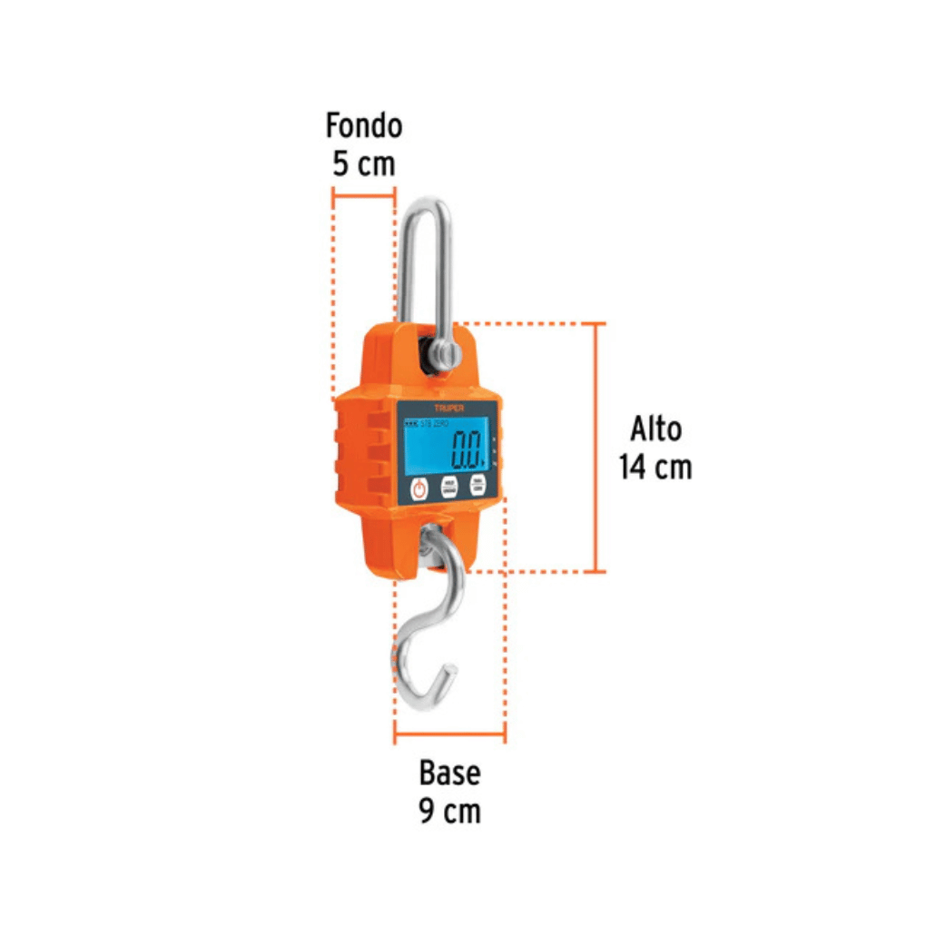 BÁSCULA ELECTRÓNICA COLGANTE DE PILAS 300 KG TRUPER 100788 - 3