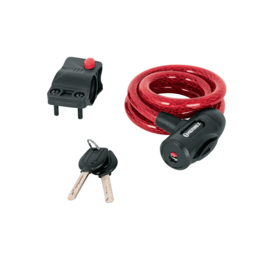 CANDADO DE CABLE CON LLAVE, 12 MM X 1.0 M, HERMEX 43923 - 1