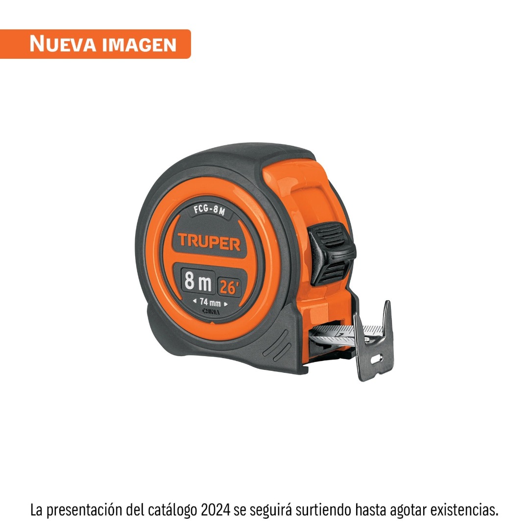 CINTA MÉTRICA COMPACTO CONTRA IMPACTOS 8 M CINTA 25 MM, TRUPER 12774 - 1