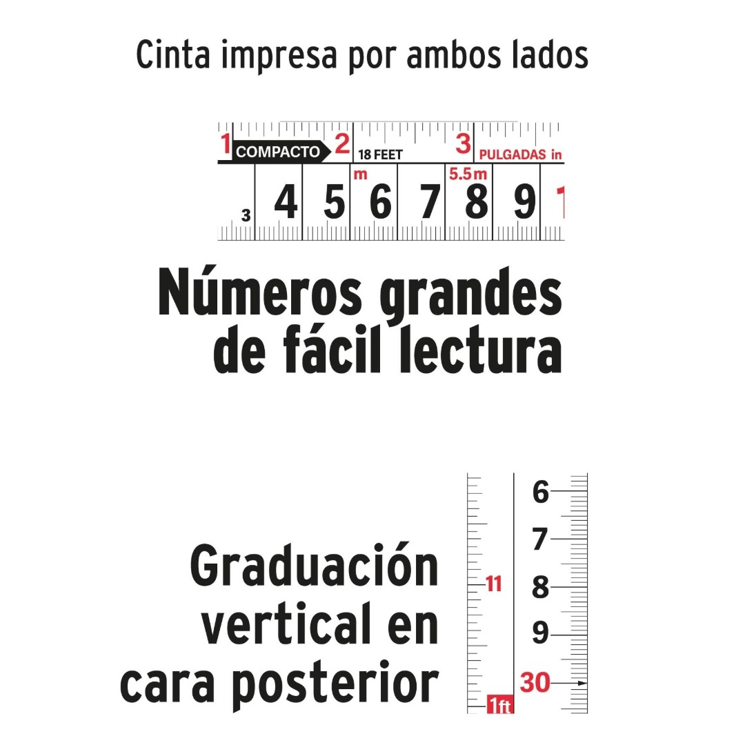 CINTA MÉTRICA COMPACTO CONTRA IMPACTOS 8 M CINTA 25 MM, TRUPER 12774 - 4