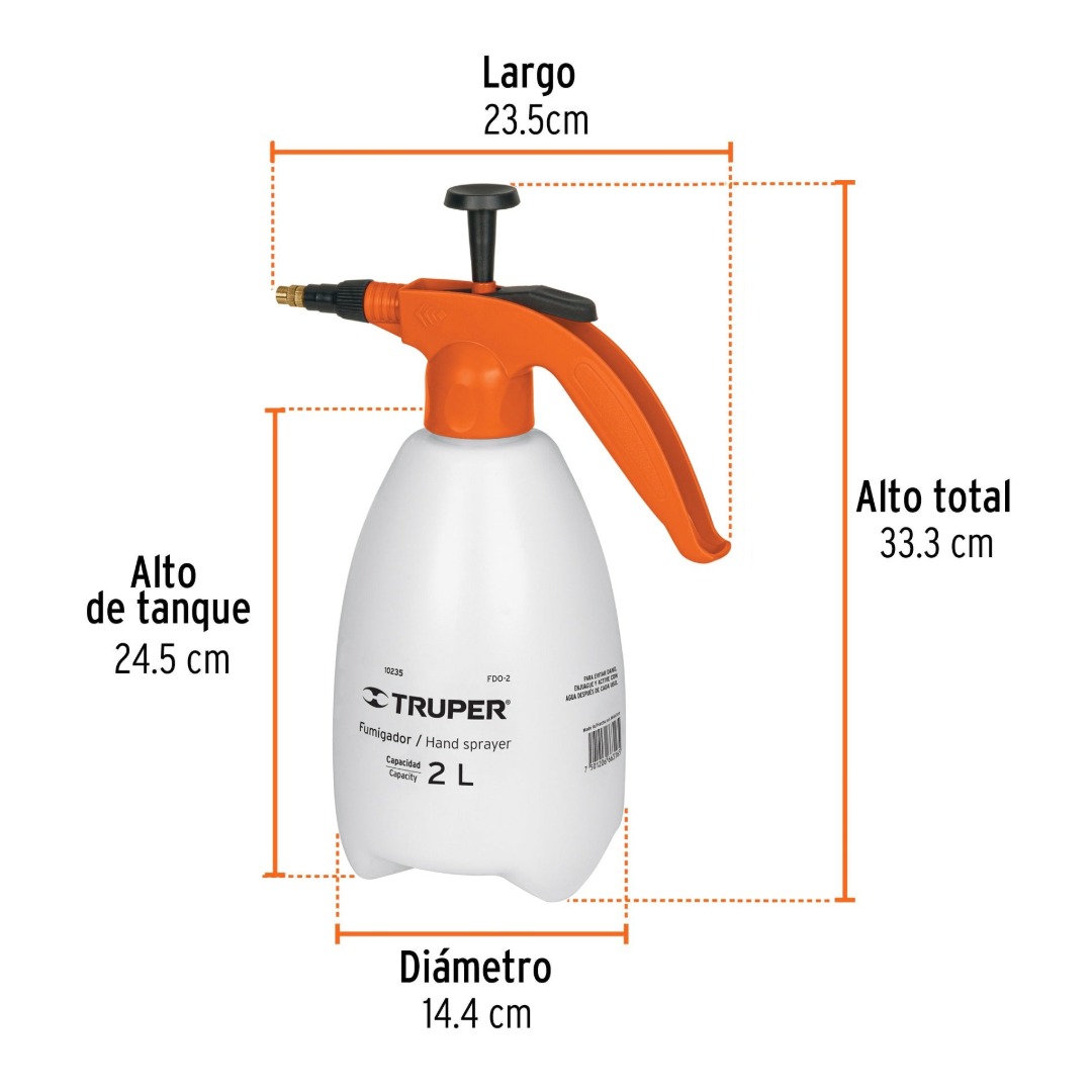 FUMIGADOR DE 2 LITROS DOMÉSTICO, TRUPER 10235 - 3