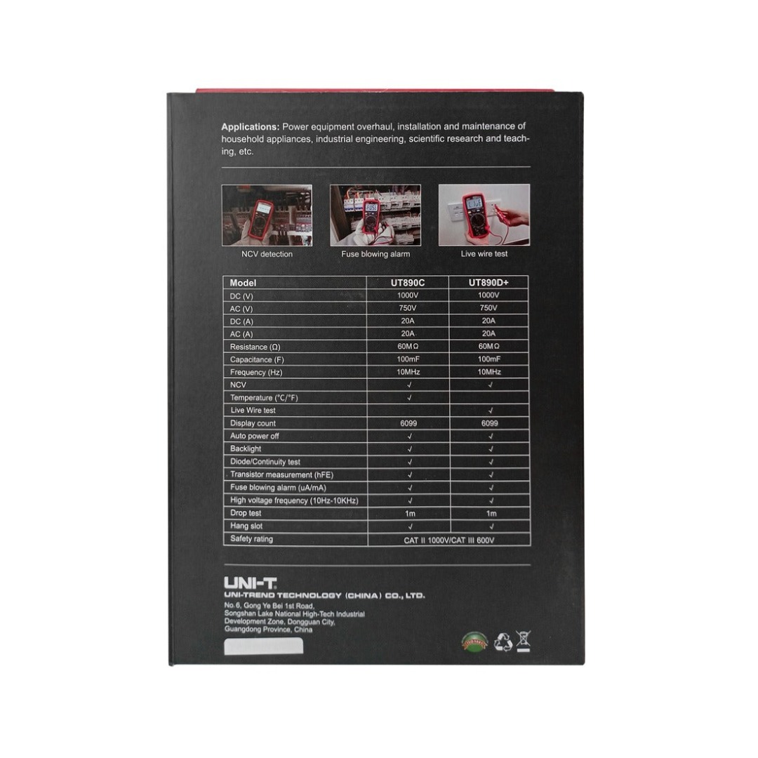 MULTÍMETRO DIGITAL TRUE RMS-NCV CON TEMPERATURA UT890C, UNI-T - 5