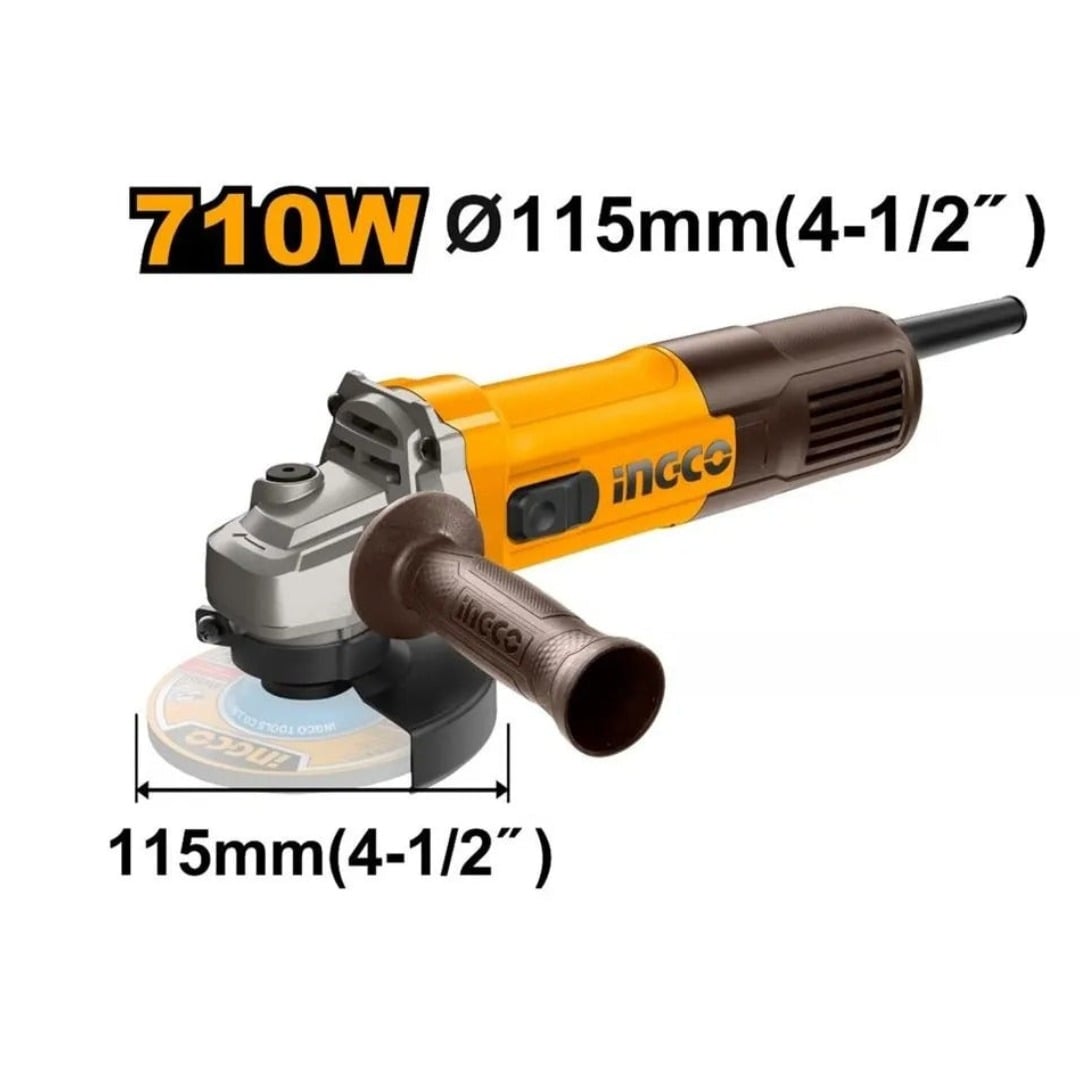AMOLADORA ANGULAR 710W 4 1/2' (115 MM), INGCO AG7118 - 2