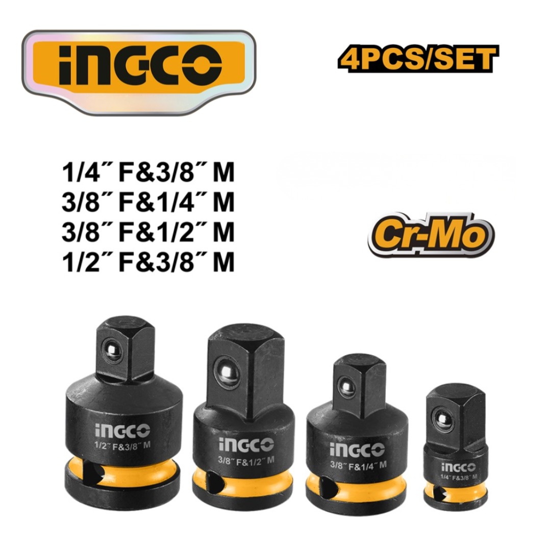 JUEGO DE 4 ADAPTADORES DE DADOS, INGCO HKISAD12438 - 2