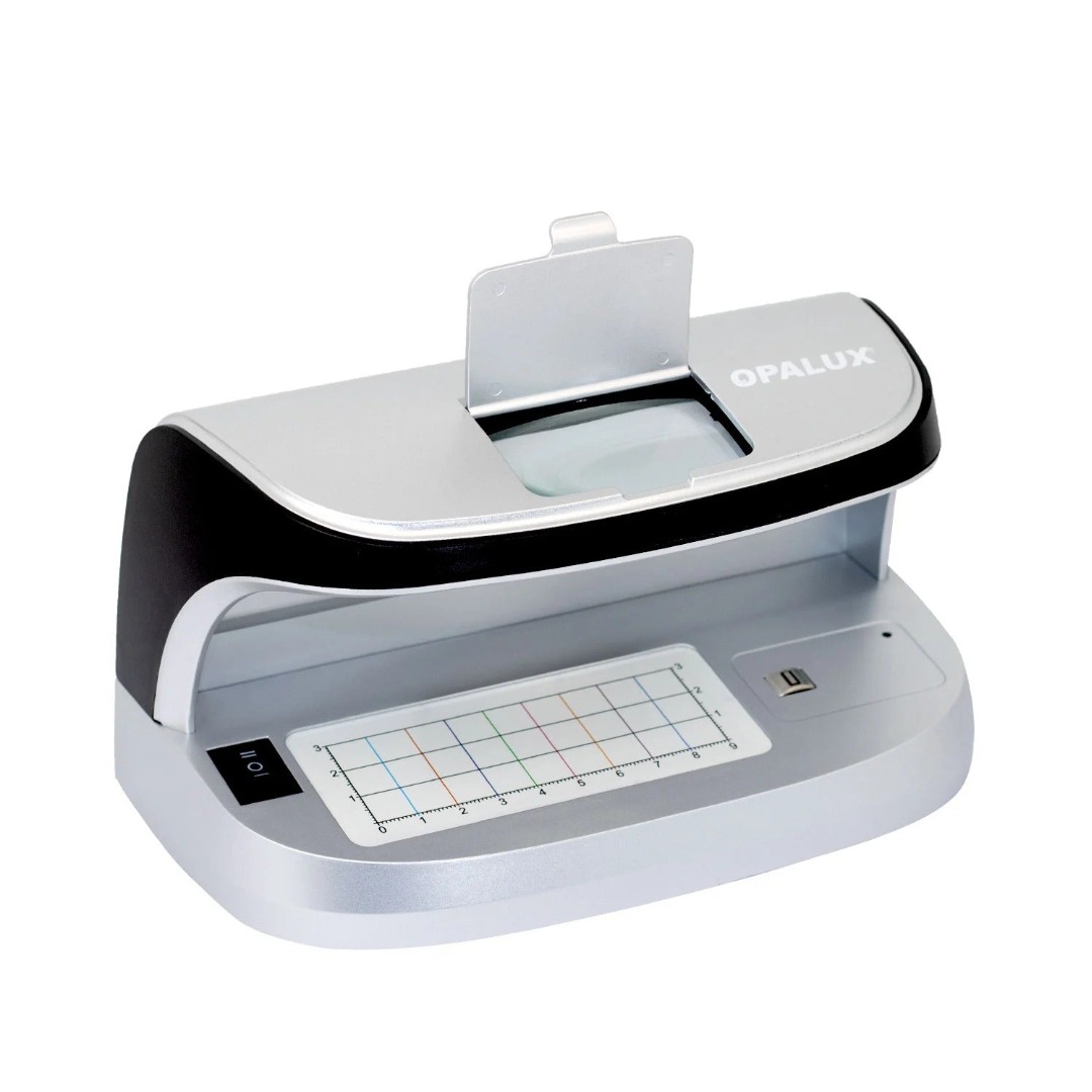 DETECTOR DE BILLETES FALSOS RECARGABLE CON LUPA UV, OPALUX OP-2111 - 2