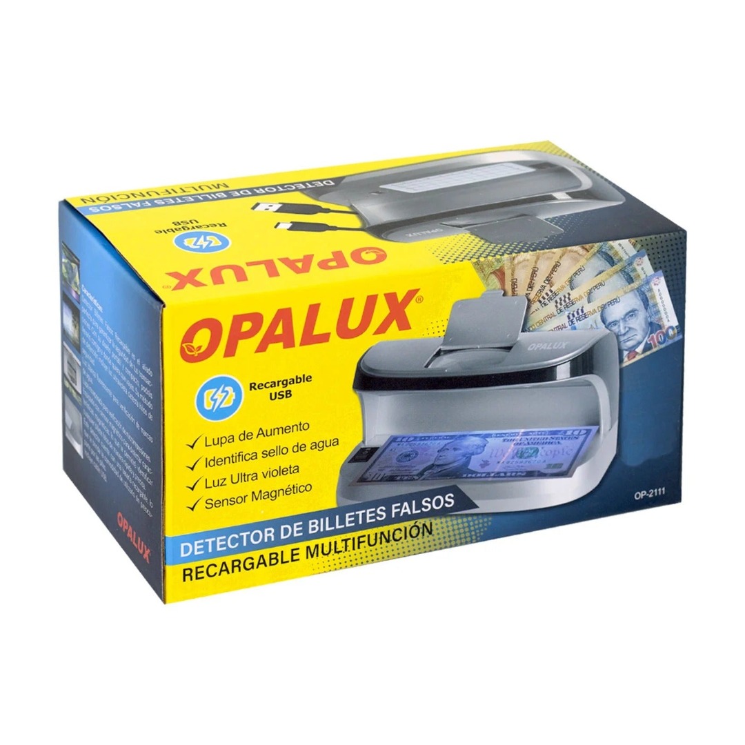 DETECTOR DE BILLETES FALSOS RECARGABLE CON LUPA UV, OPALUX OP-2111 - 6