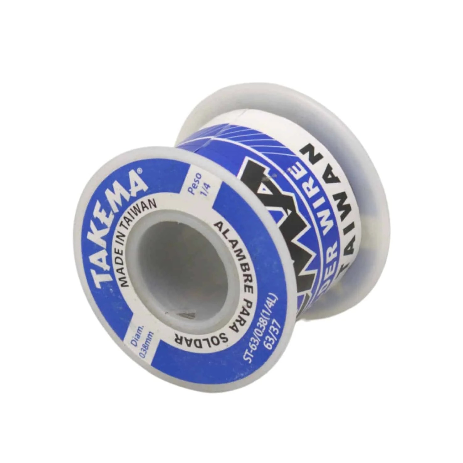 ROLLO DE SOLDADURA 0.38 MM 1/4 LB, TAKEMA ST-63/0.38(1/4L) - 2