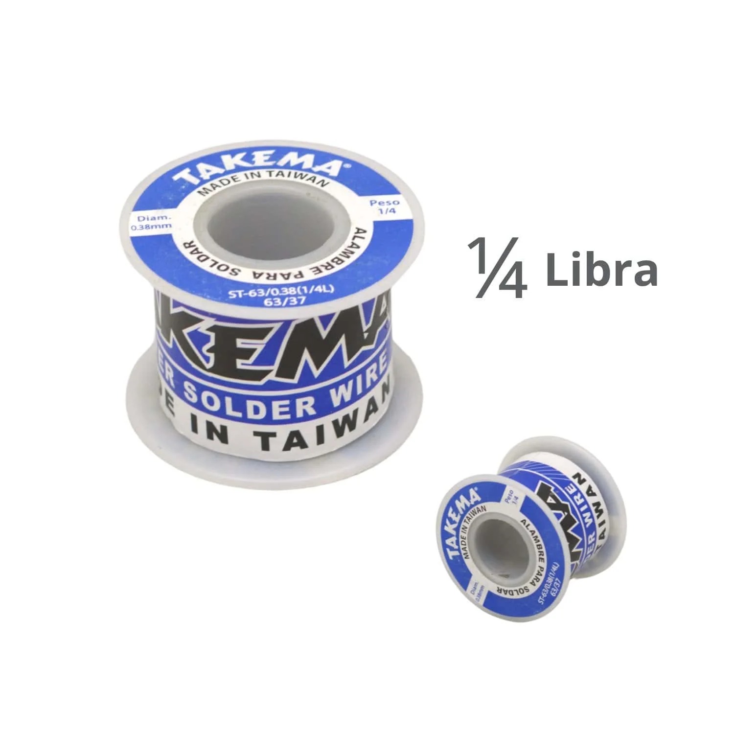 ROLLO DE SOLDADURA 0.38 MM 1/4 LB, TAKEMA ST-63/0.38(1/4L) - 3