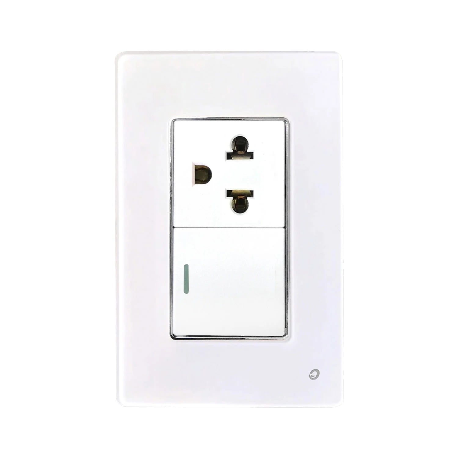 INTERRUPTOR + TOMACORRIENTE UNIVERSAL 15A CON PUESTA A TIERRA, OPALUX OP-AT-23BL - 1