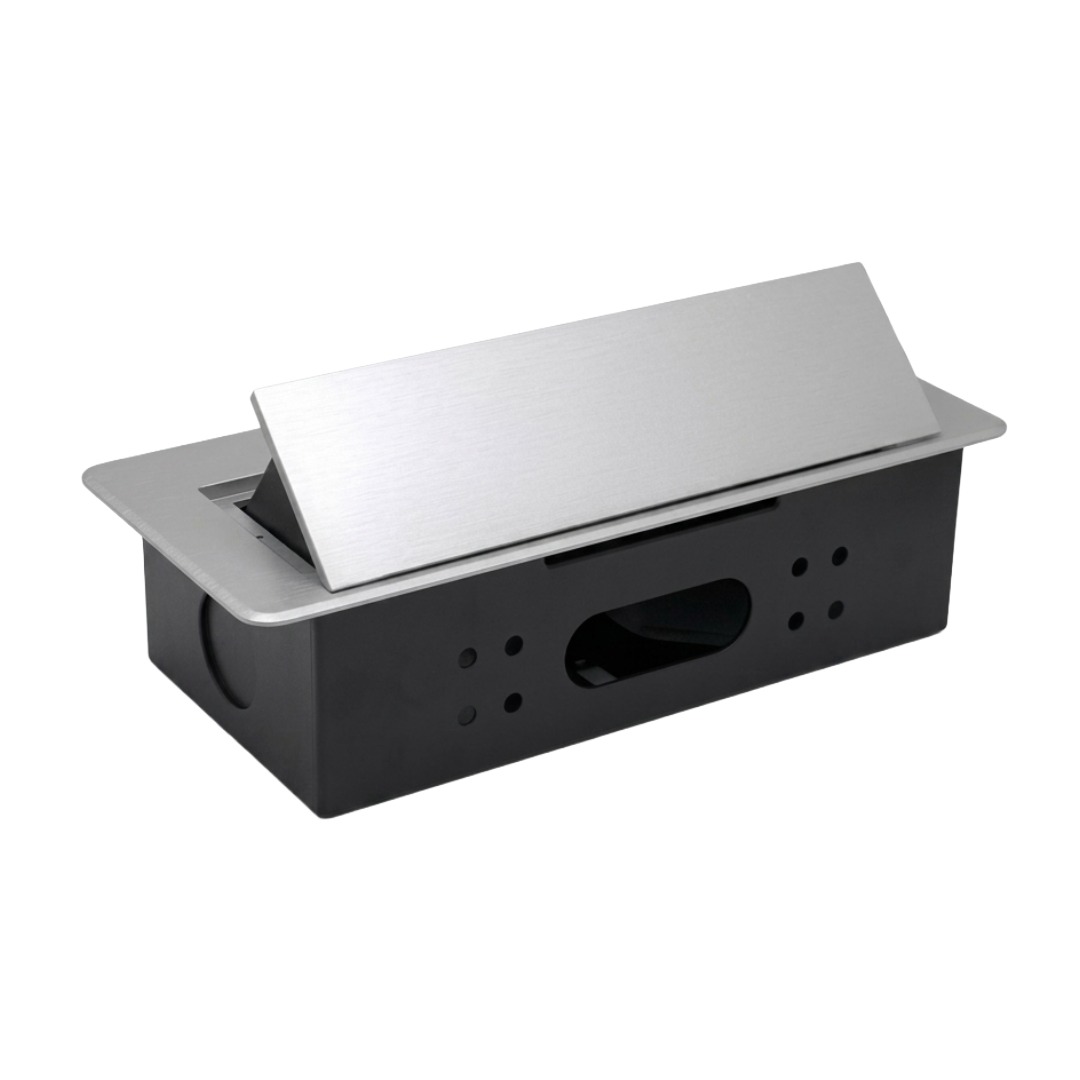 TOMACORRIENTE PARA MUEBLE 4 TOMAS UNIVERSALES PLATEADO, OPALUX OP-UTS4SL - 2