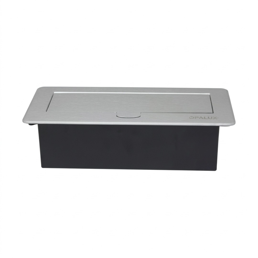 TOMACORRIENTE PARA MUEBLE 4 TOMAS UNIVERSALES PLATEADO, OPALUX OP-UTS4SL - 3