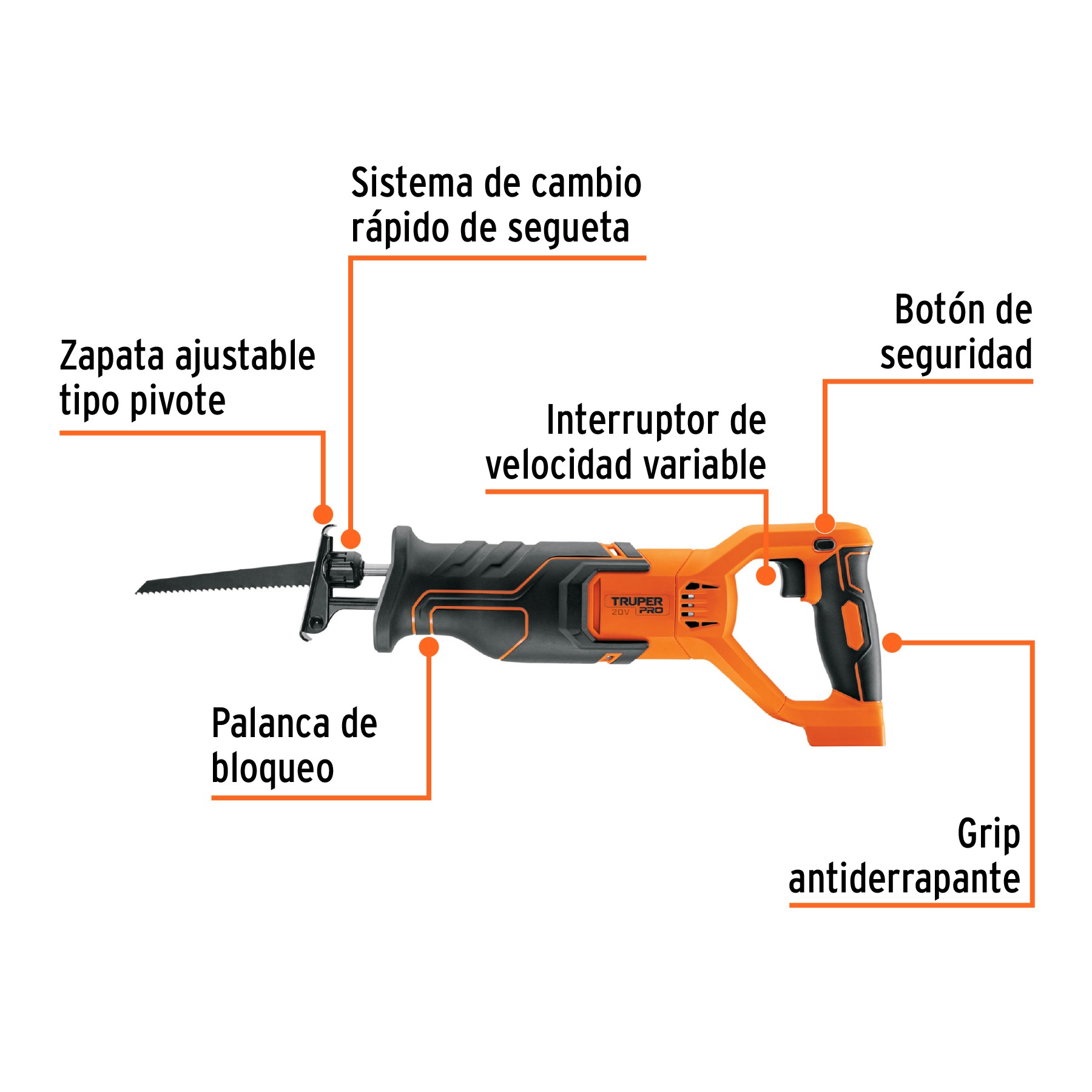 SIERRA SABLE 20V SIN ACCESORIOS, TRUPER 103259 - 2