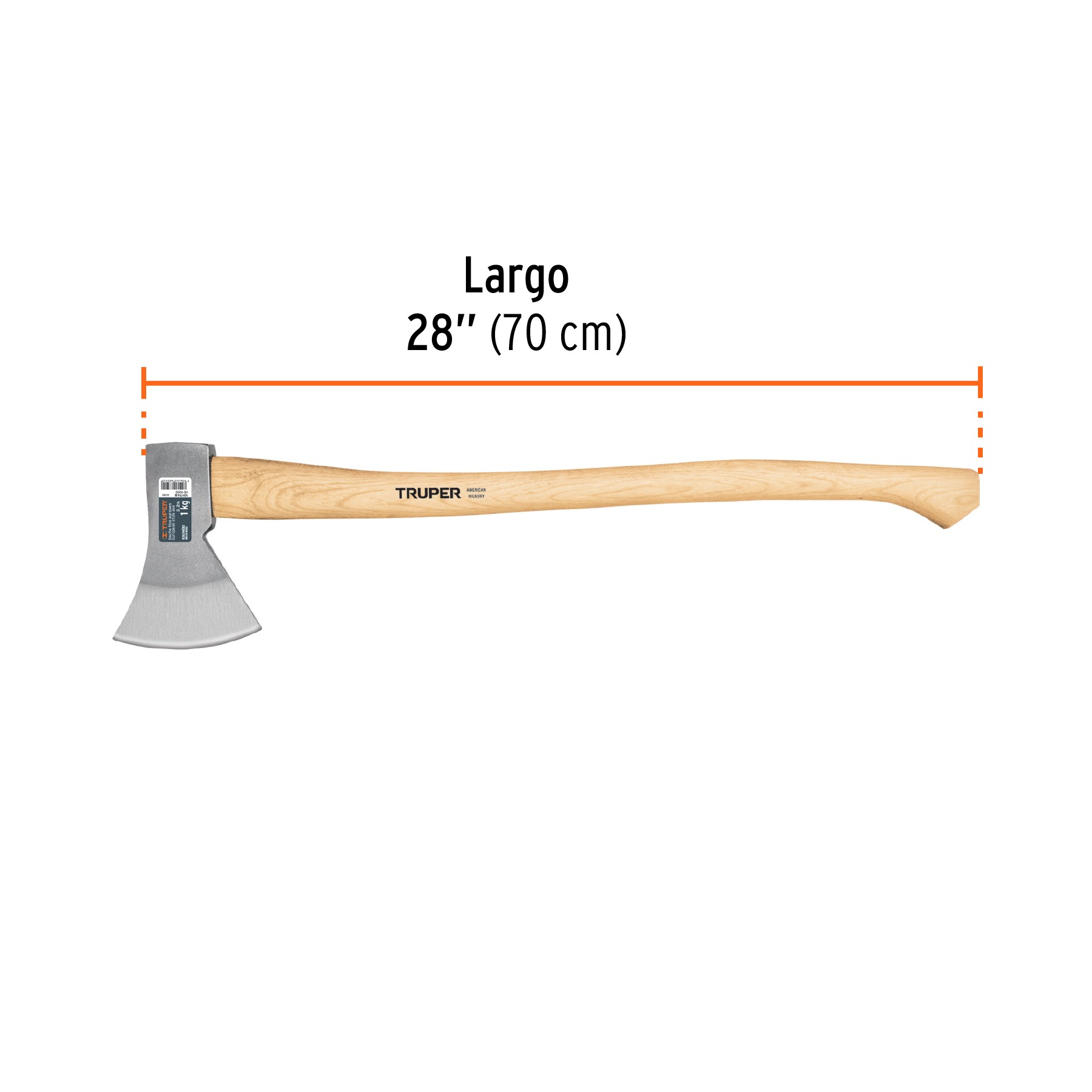HACHA EUROPEA 1000 G CON MANGO HICKORY 28', TRUPER 101768 - 2