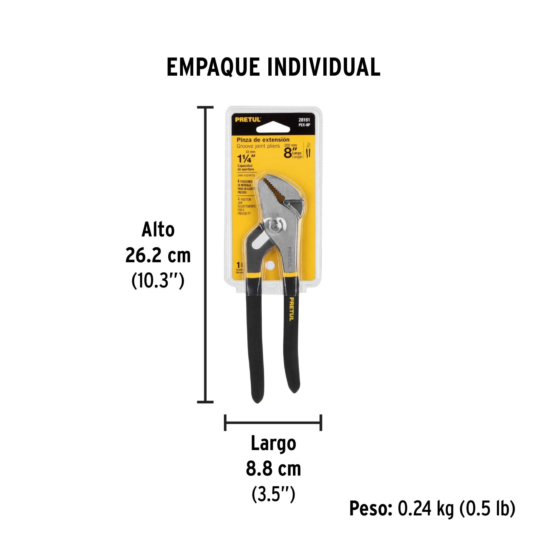PINZA DE EXTENSIÓN 8' MANGO DE PVC, PRETUL 28161 - 4