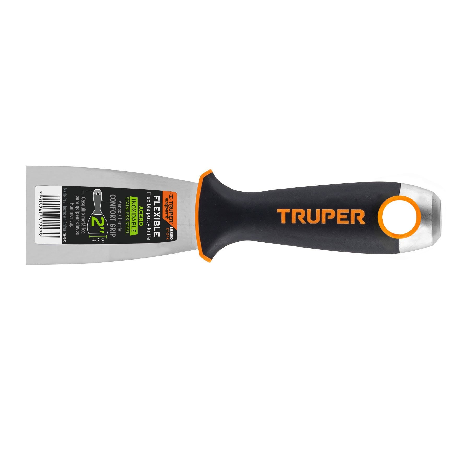 ESPÁTULA FLEXIBLE 2' ACERO INOXIDABLE COMFORT GRIP, TRUPER 15850 - 1