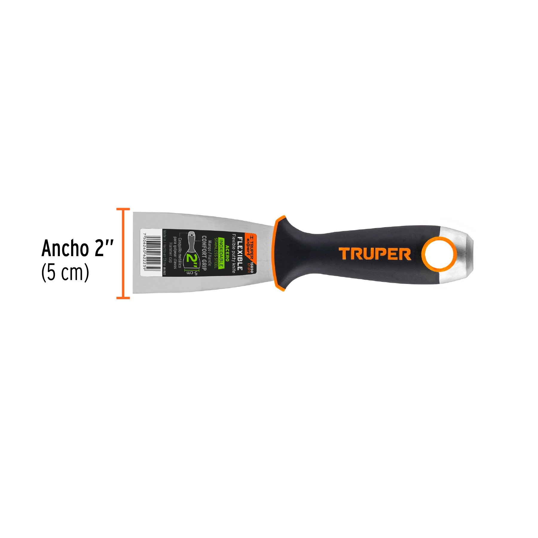 ESPÁTULA FLEXIBLE 2' ACERO INOXIDABLE COMFORT GRIP, TRUPER 15850 - 3
