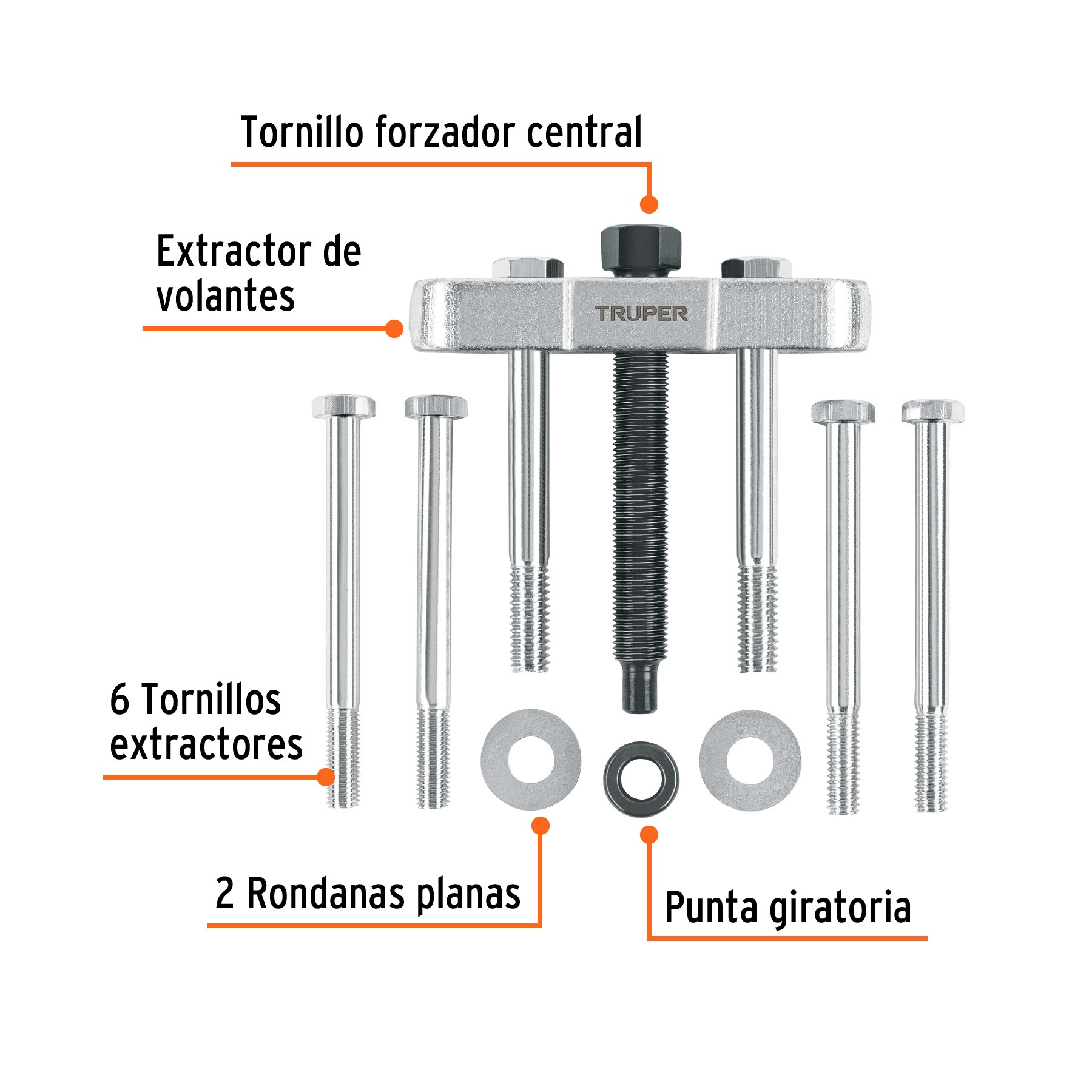 EXTRACTOR DE VOLANTES 11 PIEZAS, TRUPER 14508 - 2