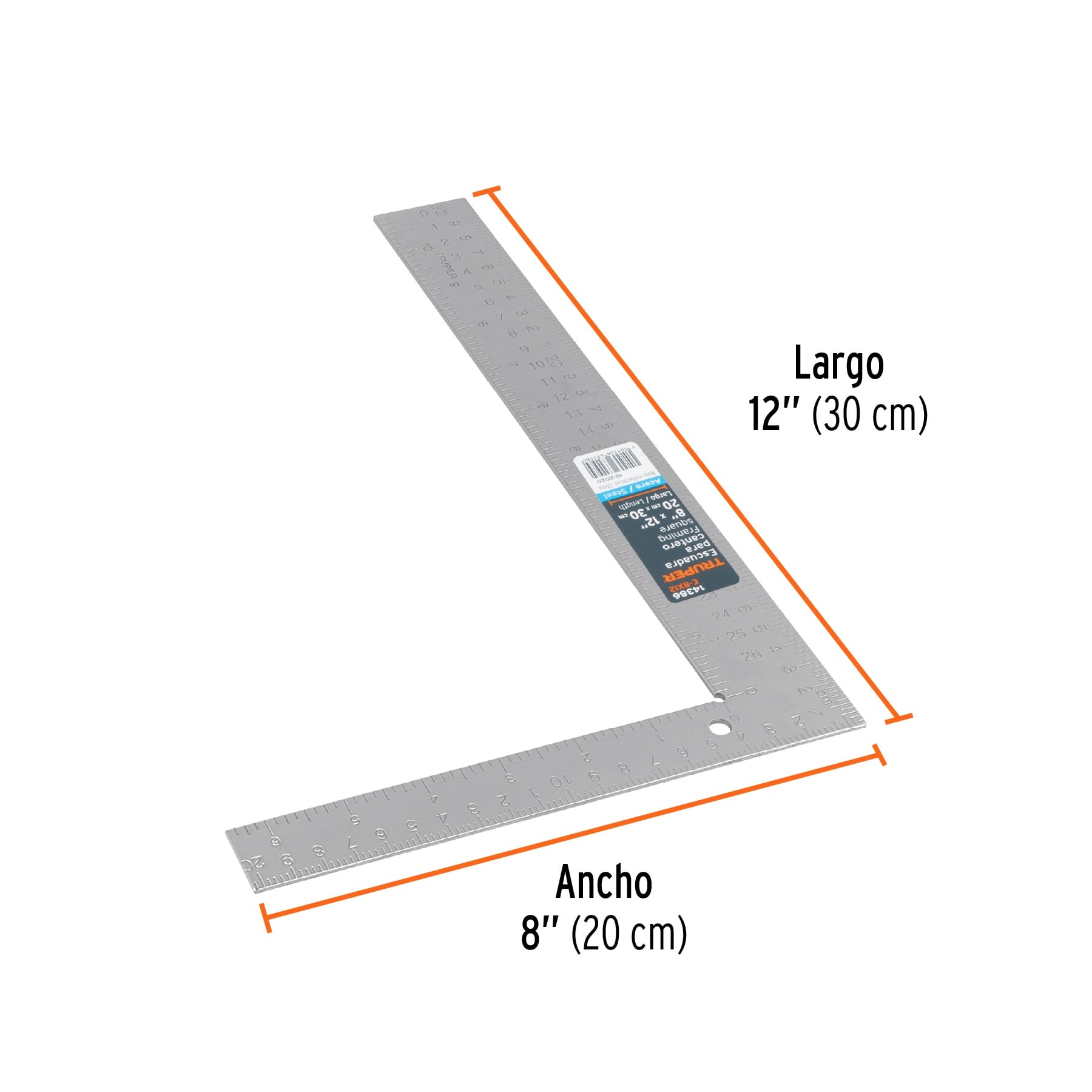 ESCUADRA 8' X 12' DE ACERO PARA CANTERO, TRUPER 14386 - 3